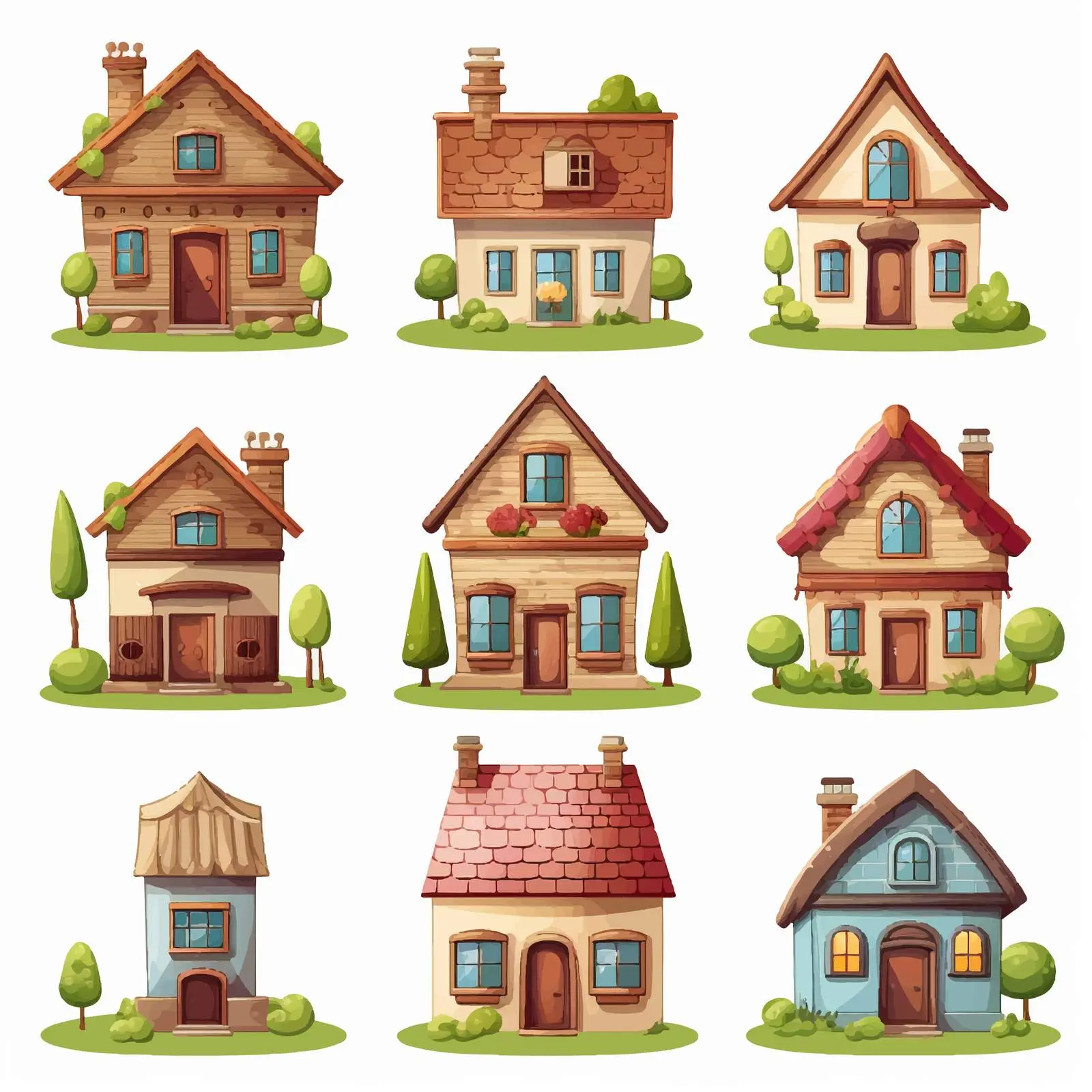 Diverse House Style Illustrations Vector Collection – free minimalist home image from Dotvec