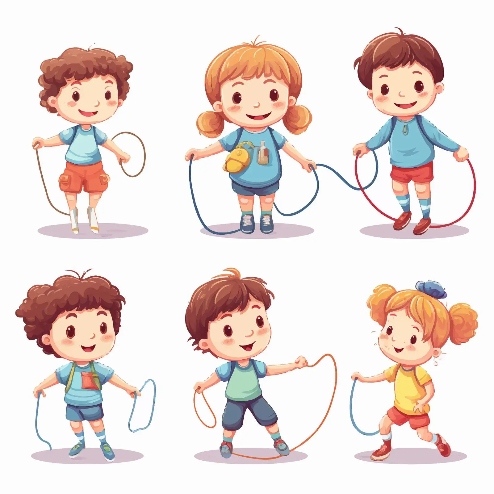 Kids Jumping Rope Vector Illustration — free download from Dotvec
