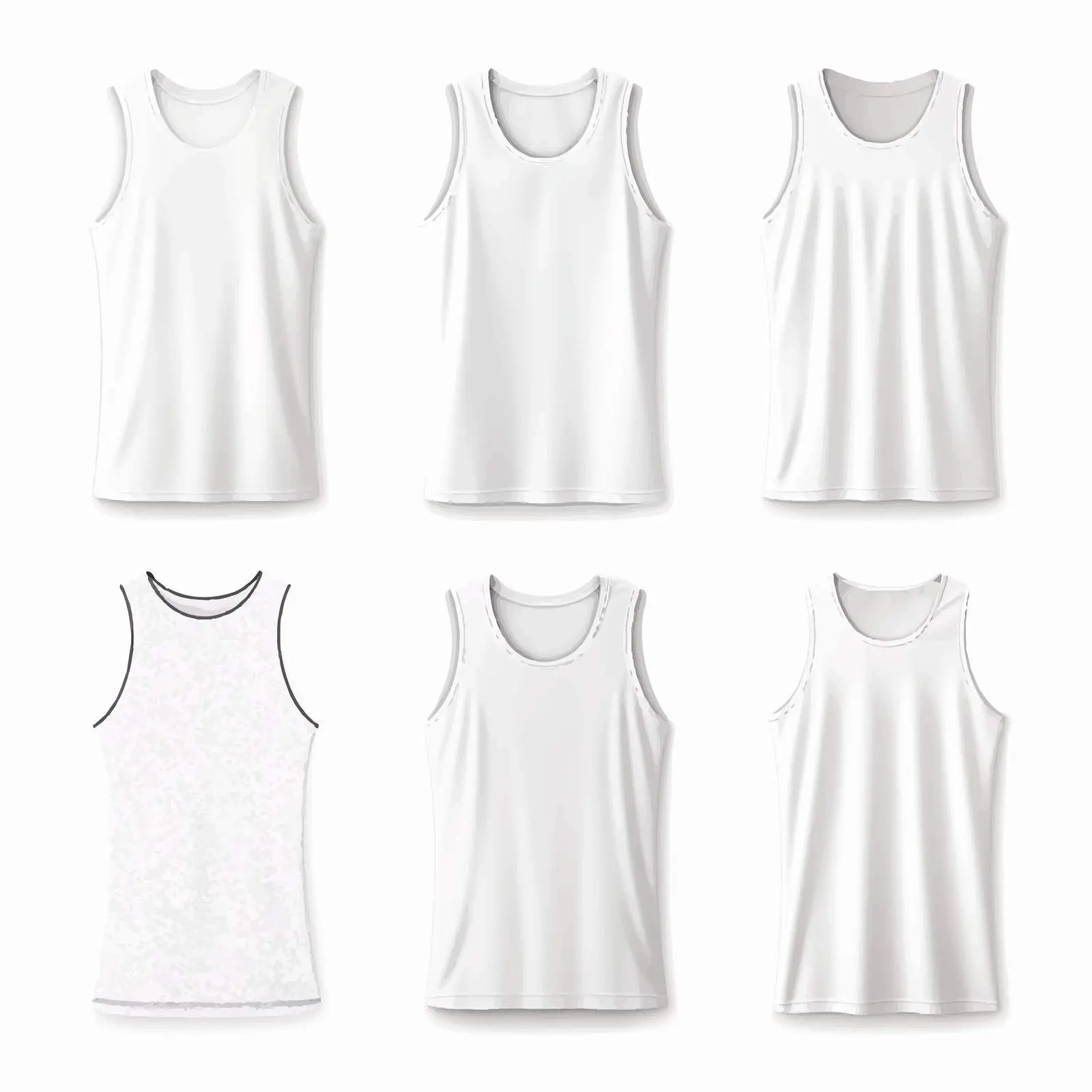 Realistic White T-Shirts for Men and Women — free download from Dotvec