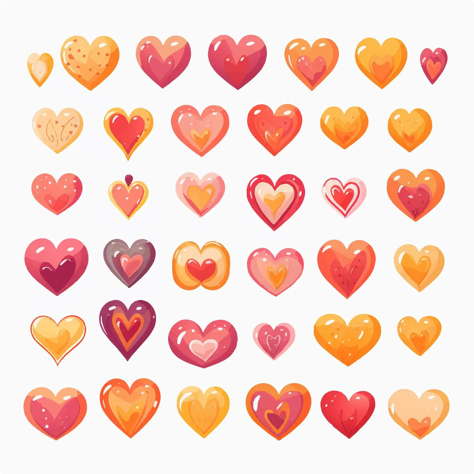 Diverse Heart Shapes Vector Illustration – free abstract heart image from Dotvec