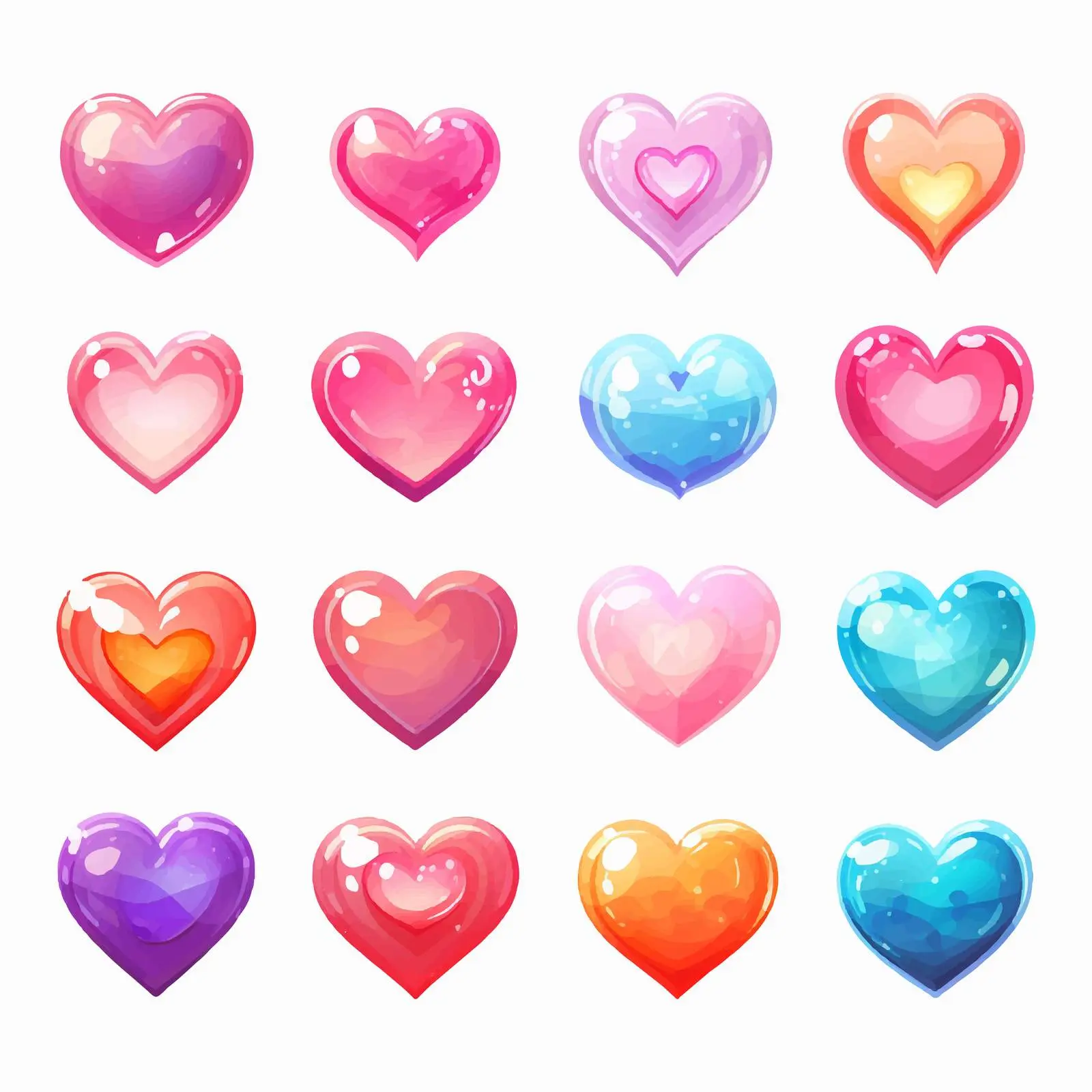 Diverse Heart Shapes Vector Illustrations – free abstract heart image from Dotvec