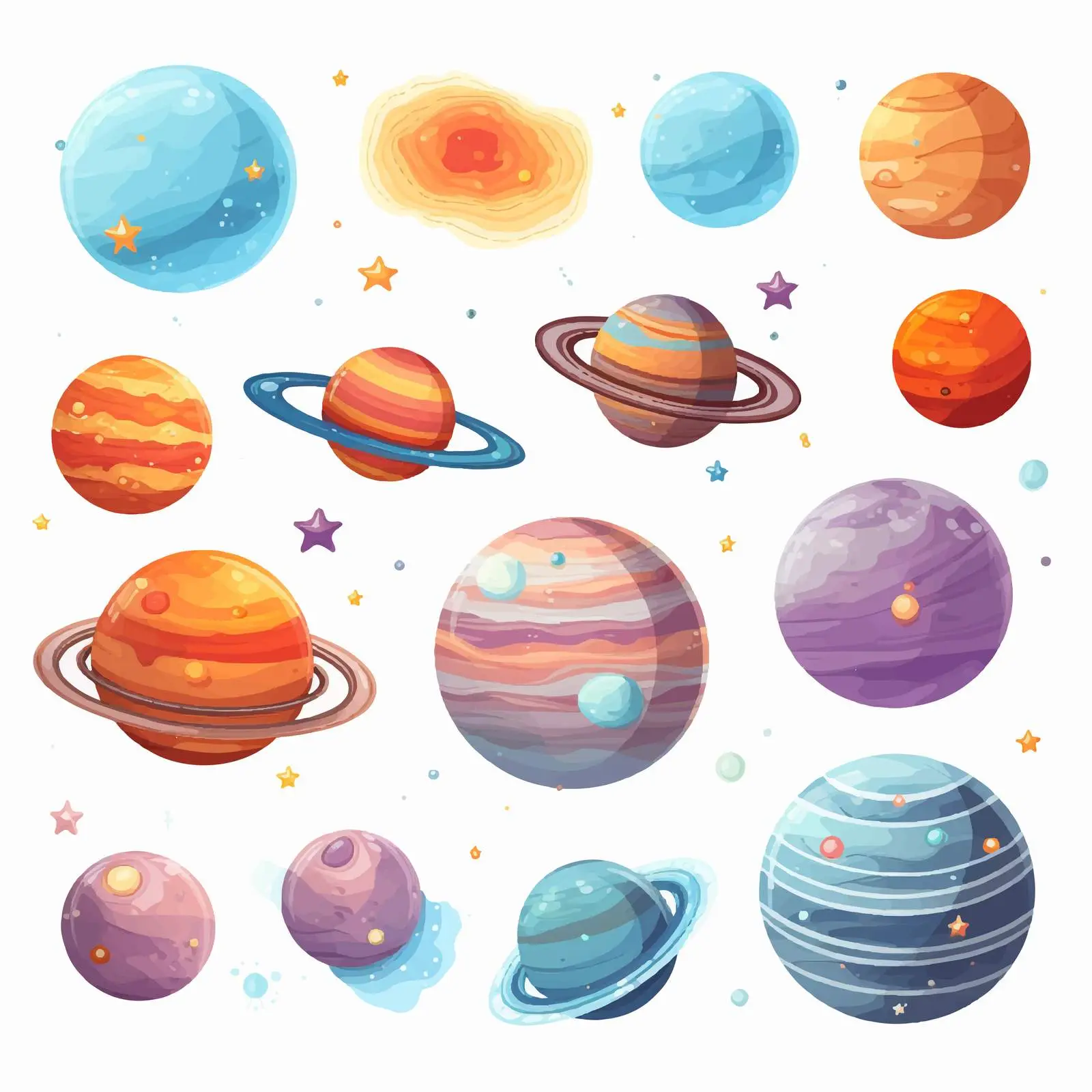 Diverse Space Scene Illustrations Vector Artwork — free download from Dotvec