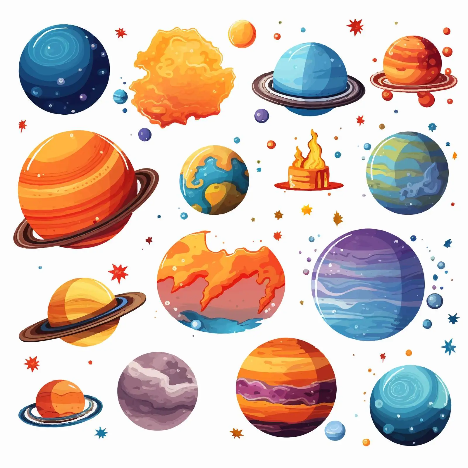 Diverse Space Scenes Vector Illustrations — free download from Dotvec