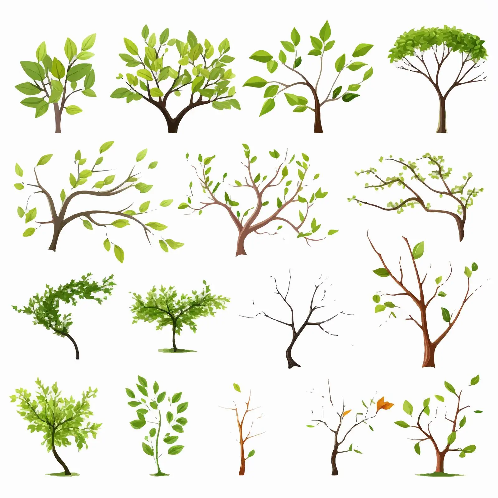 Isolated Vector Illustrations of Tree Branches – free tree design image from Dotvec