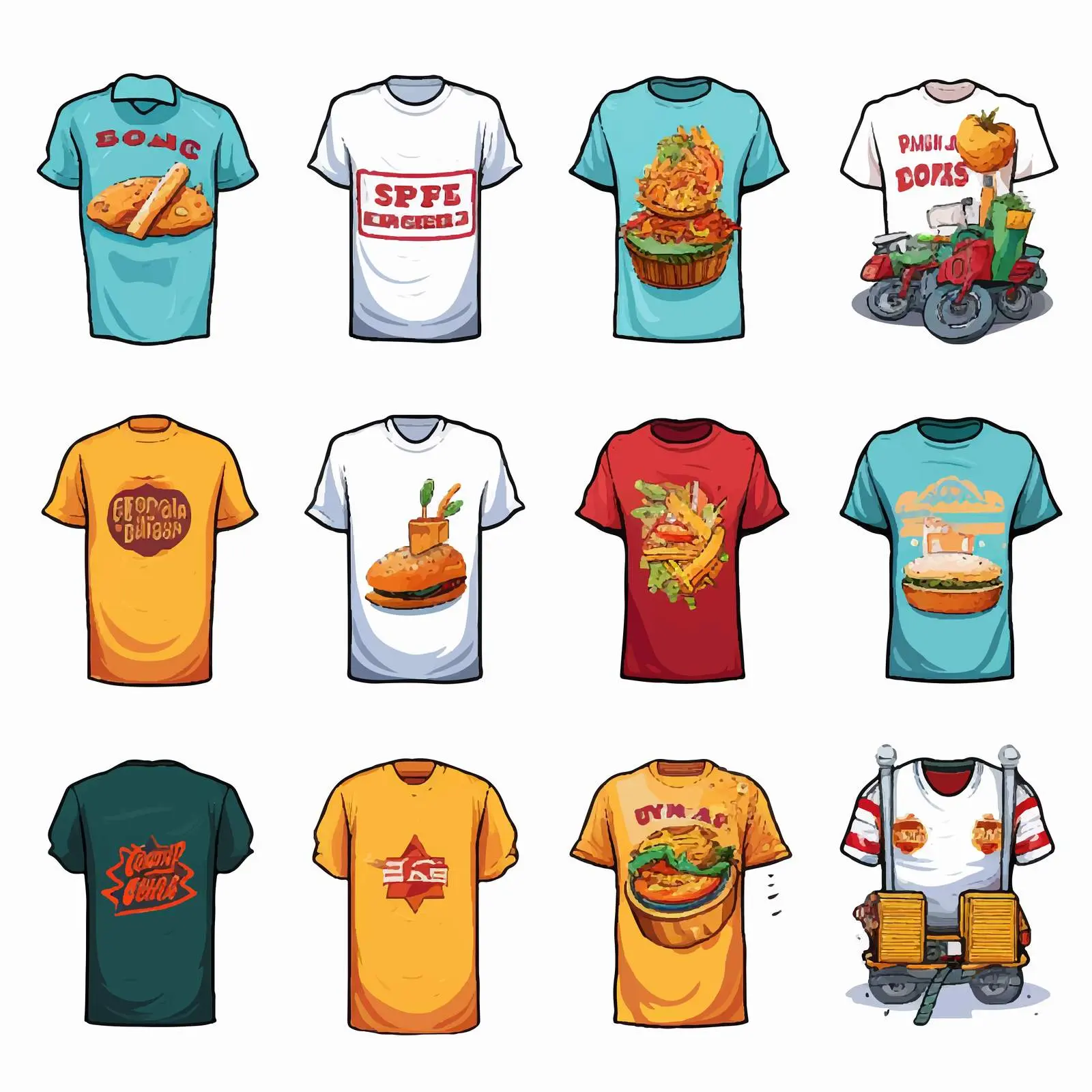 Variety of Shirts with Food Delivery Logo – free uniforms image from Dotvec