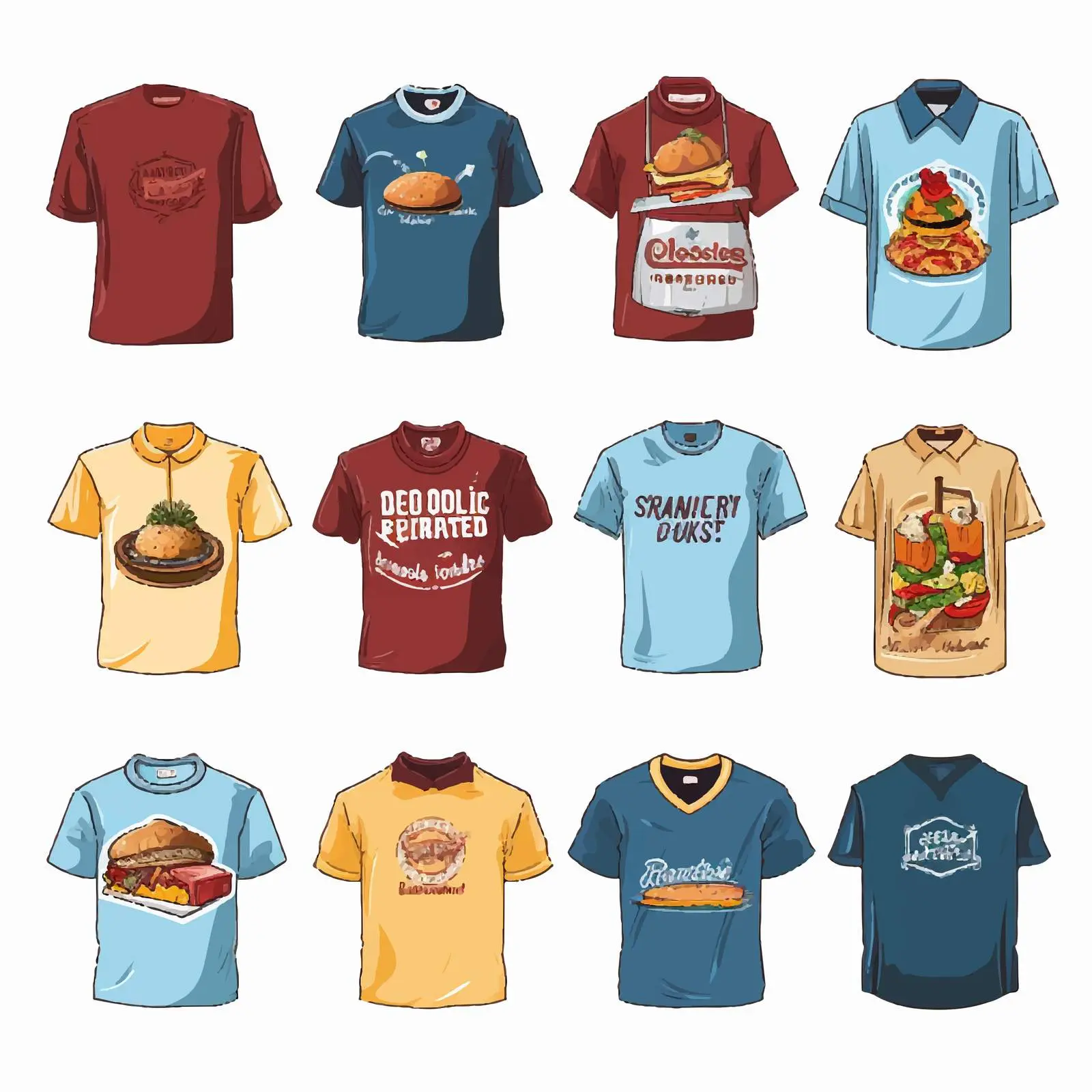 Diverse Shirts Featuring Food Delivery Logos – free uniforms image from Dotvec
