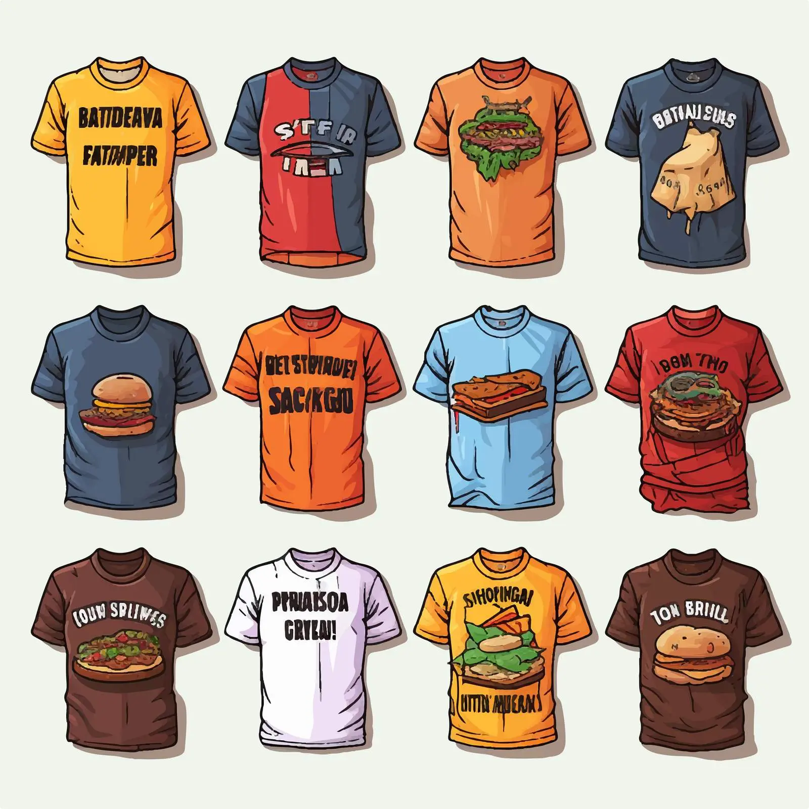 Variety of Shirts Featuring Food Delivery Logos – free uniforms image from Dotvec