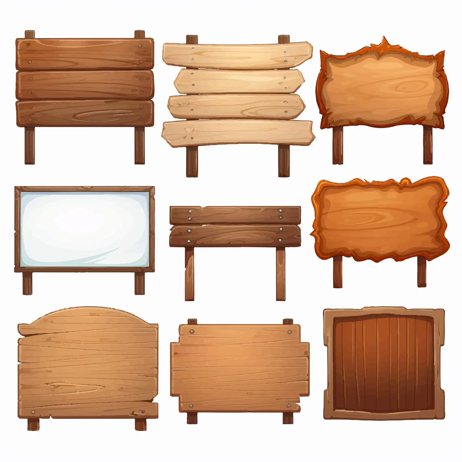 Collection of Wooden Sign Boards Illustration – free vintage sign image from Dotvec