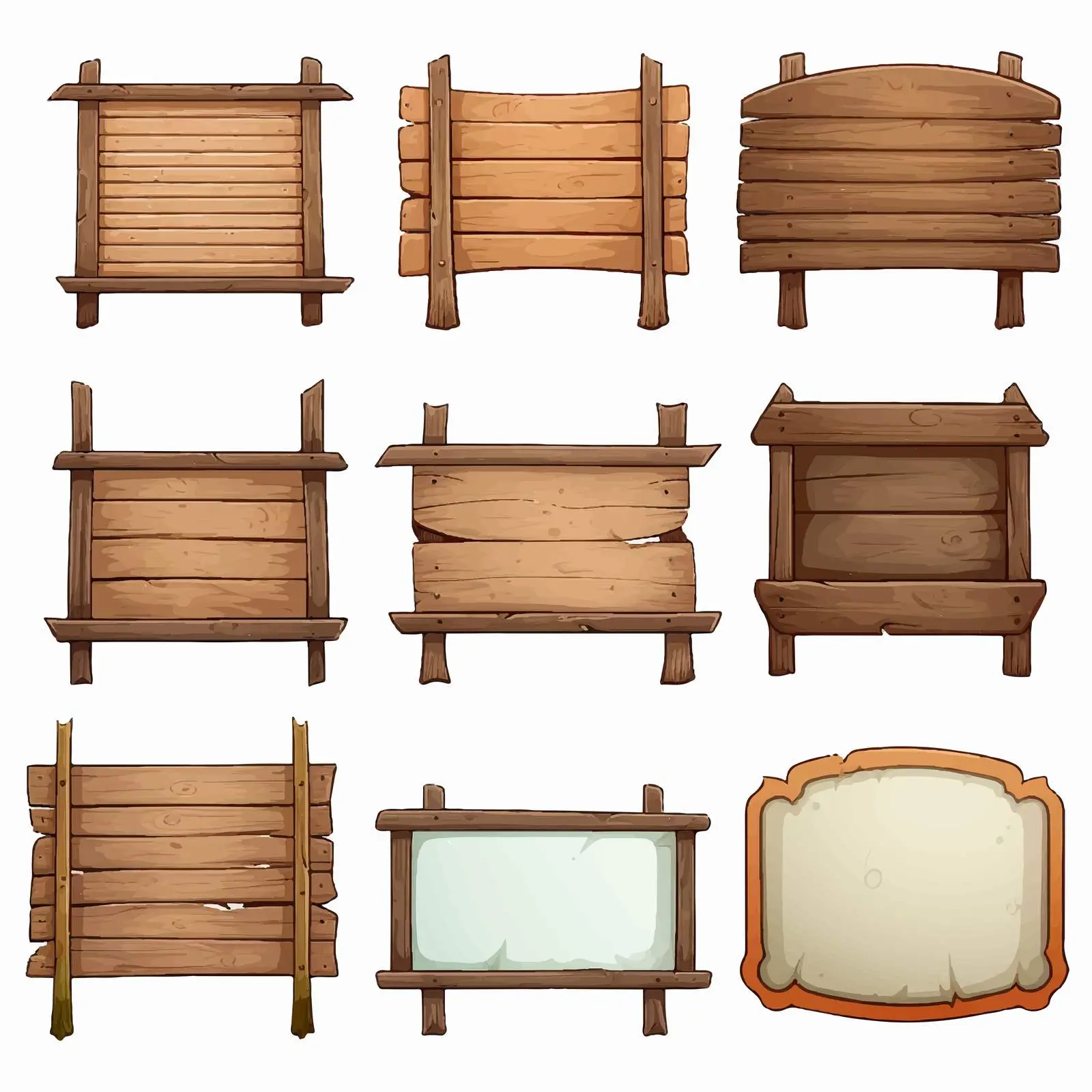 Collection of Wooden Sign Board Illustrations – free vintage sign image from Dotvec