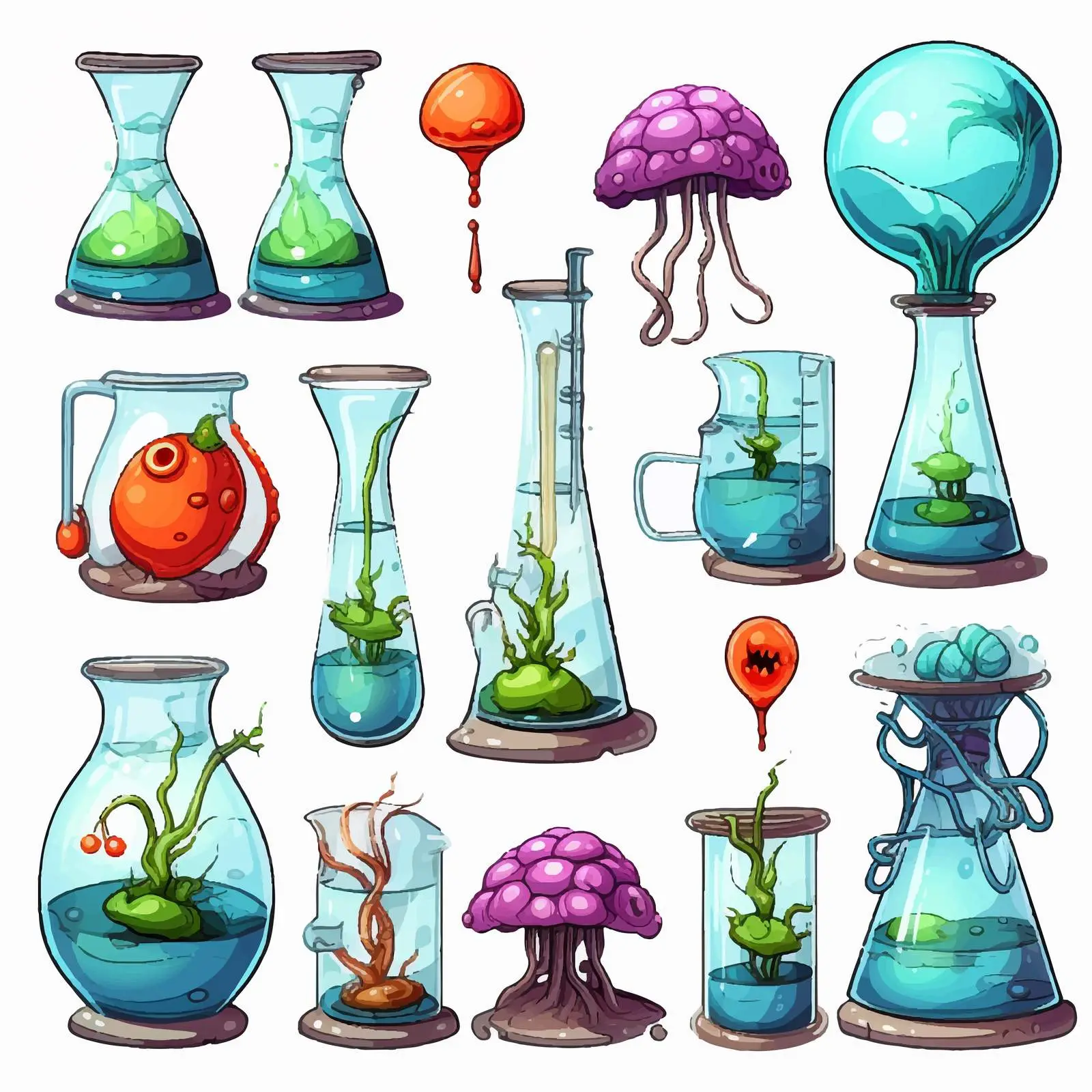 Science Experiment Objects Vector Illustration — free download from Dotvec
