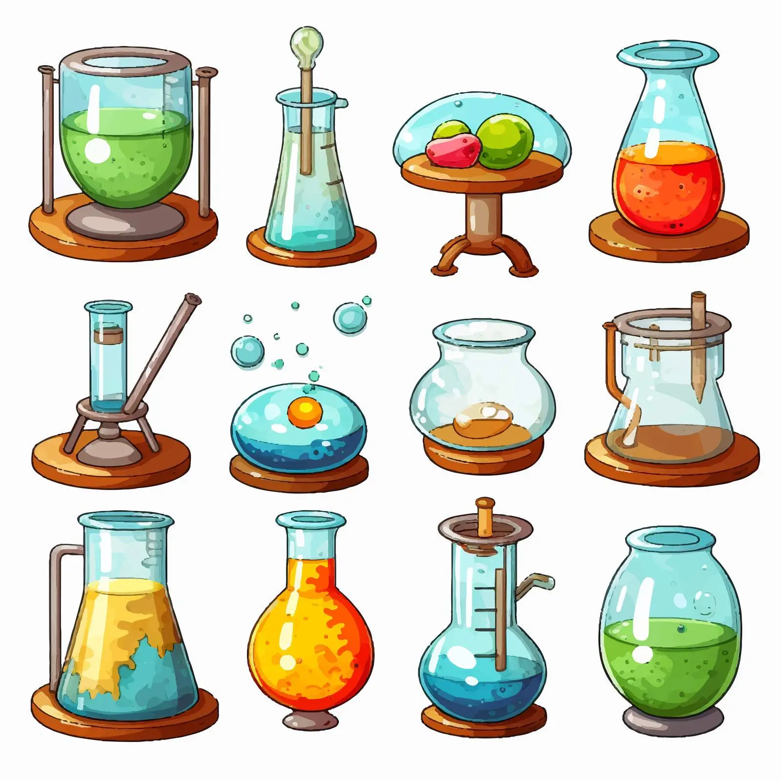 Science Experiment Objects Illustration — free download from Dotvec