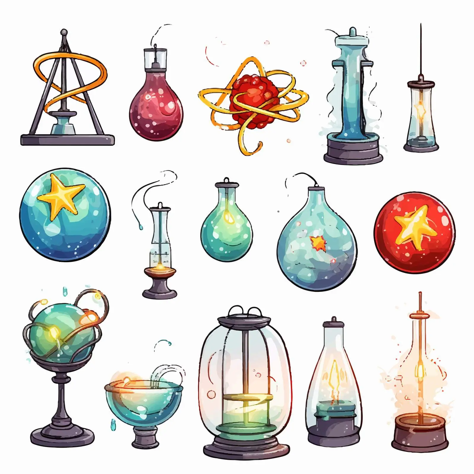Science Experiment Objects Illustration Vector — free download from Dotvec