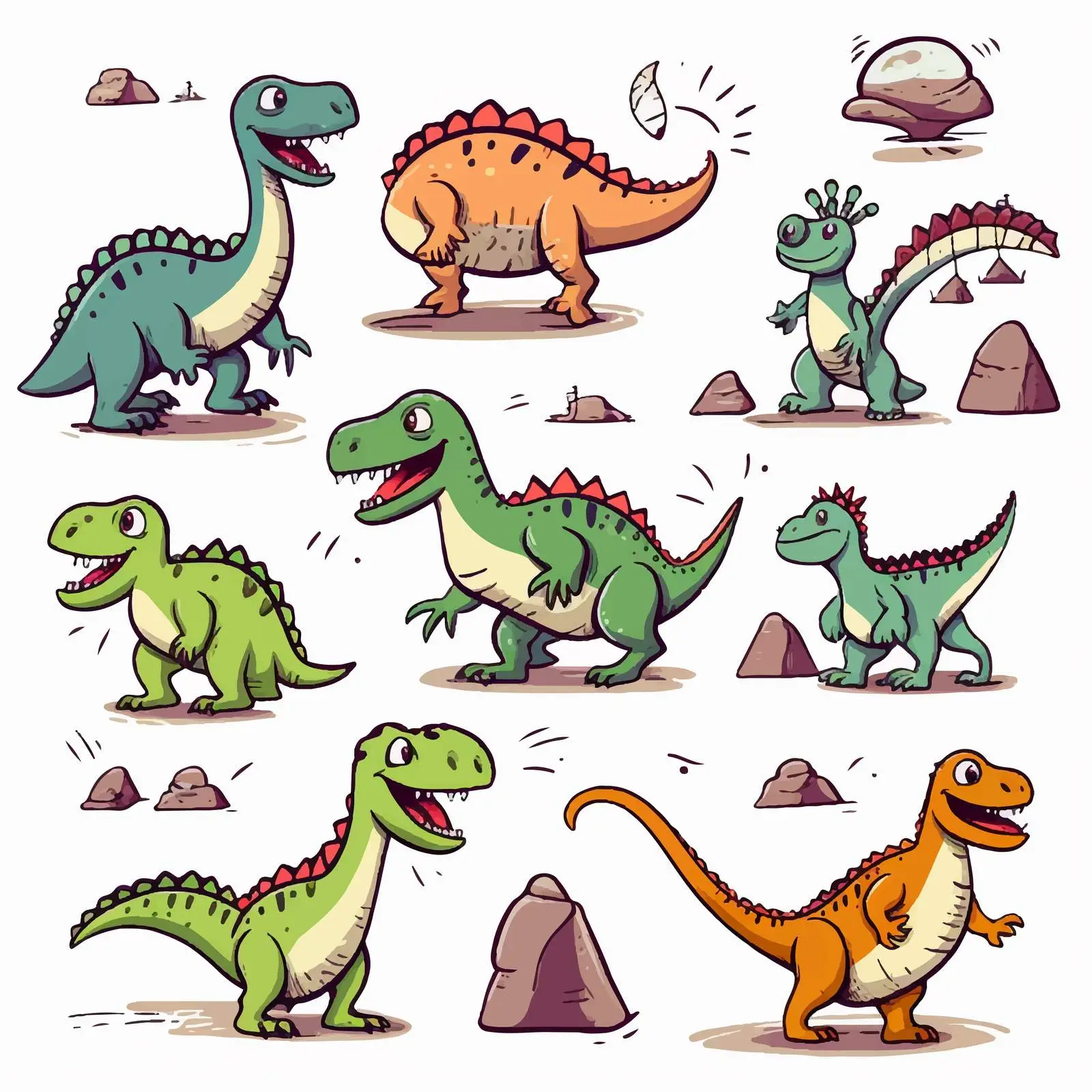 Dinosaur Scribble Style Vector Illustration Set — free download from Dotvec