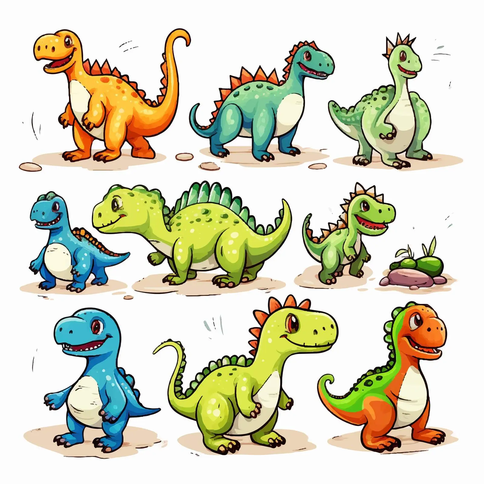 Dinosaur Scribble Style Vector Illustrations — free download from Dotvec