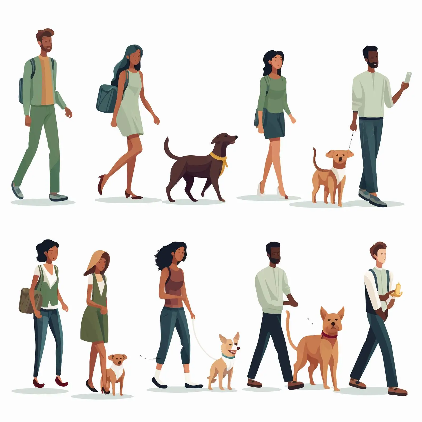 Diverse People Walking and Running Together — free download from Dotvec