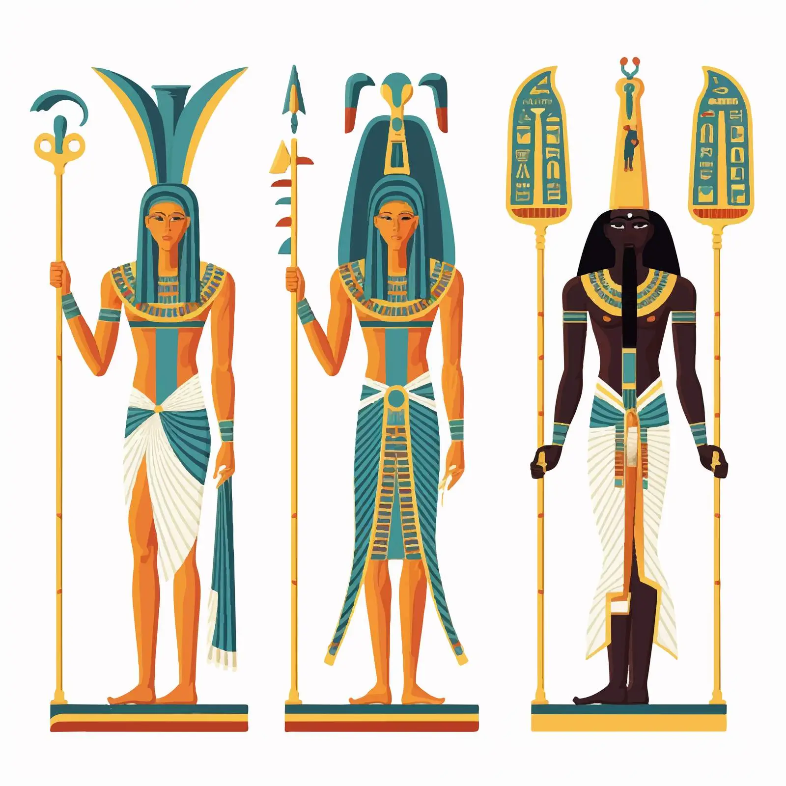 Egyptian Gods and Goddesses Vector Art — free download from Dotvec