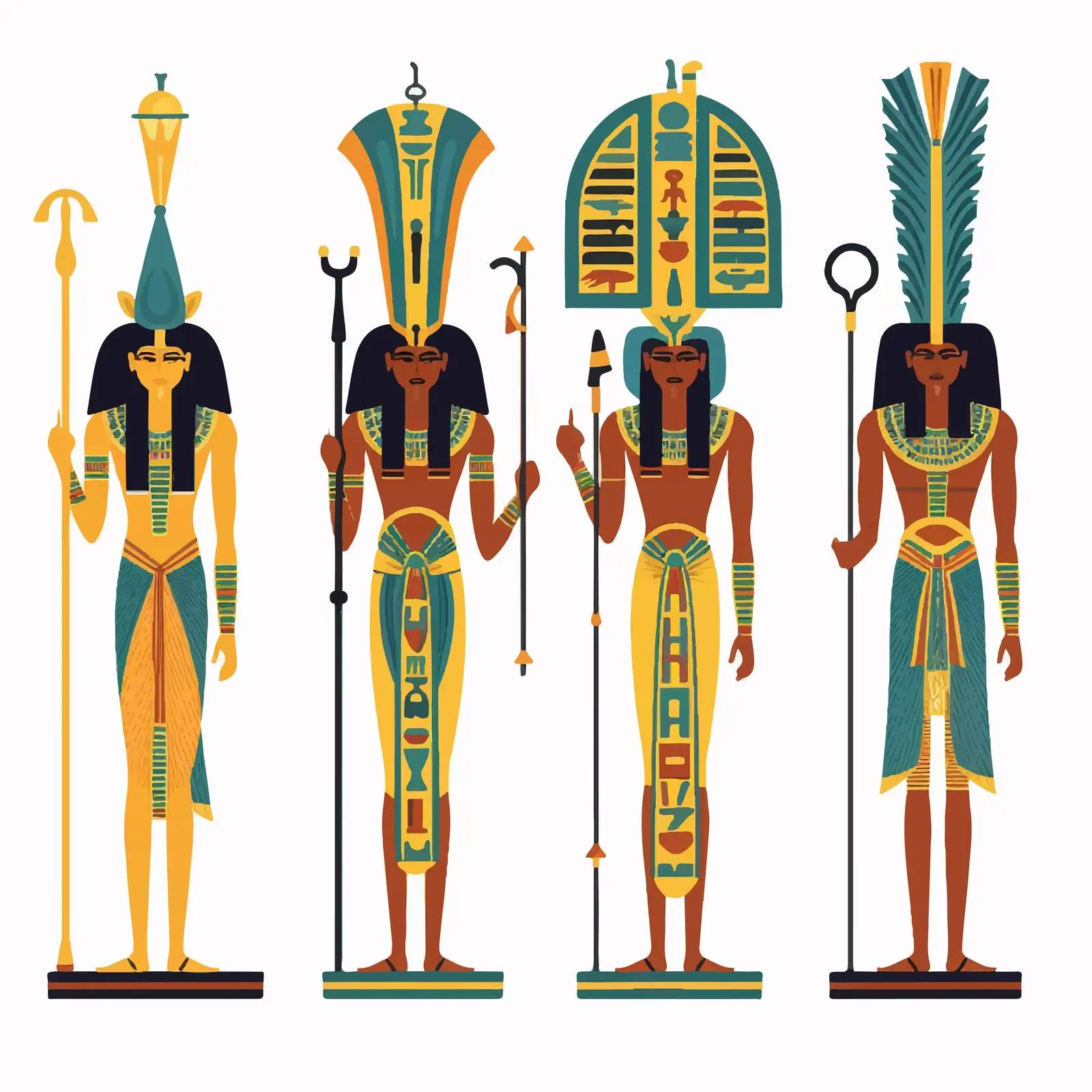 Egyptian Gods and Goddesses Vector Design — free download from Dotvec