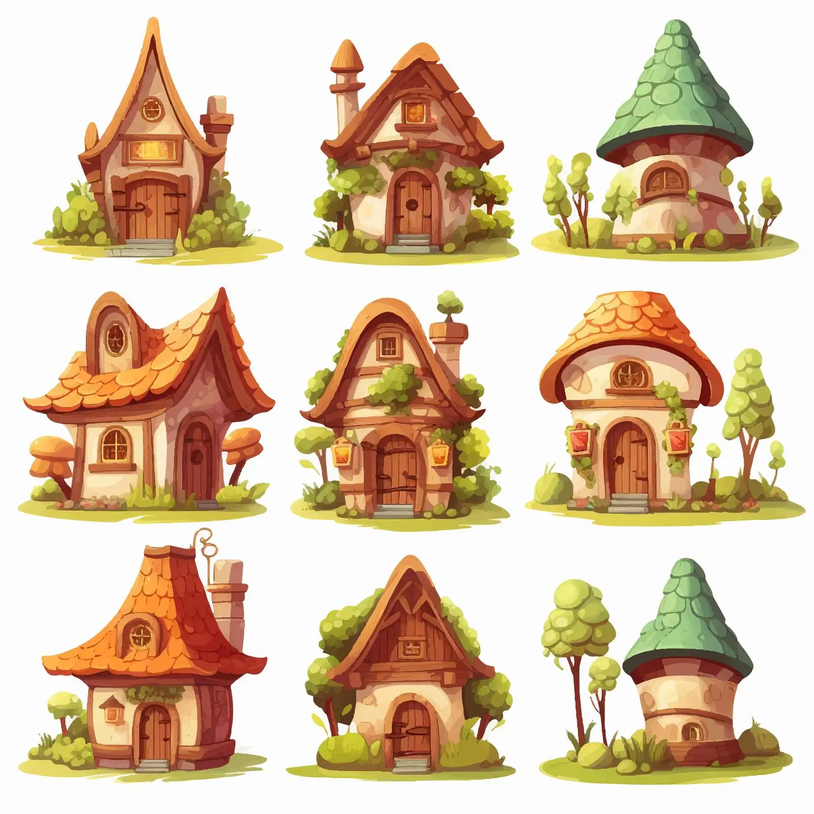 Fairy Tale House Elements Vector Illustration — free download from Dotvec