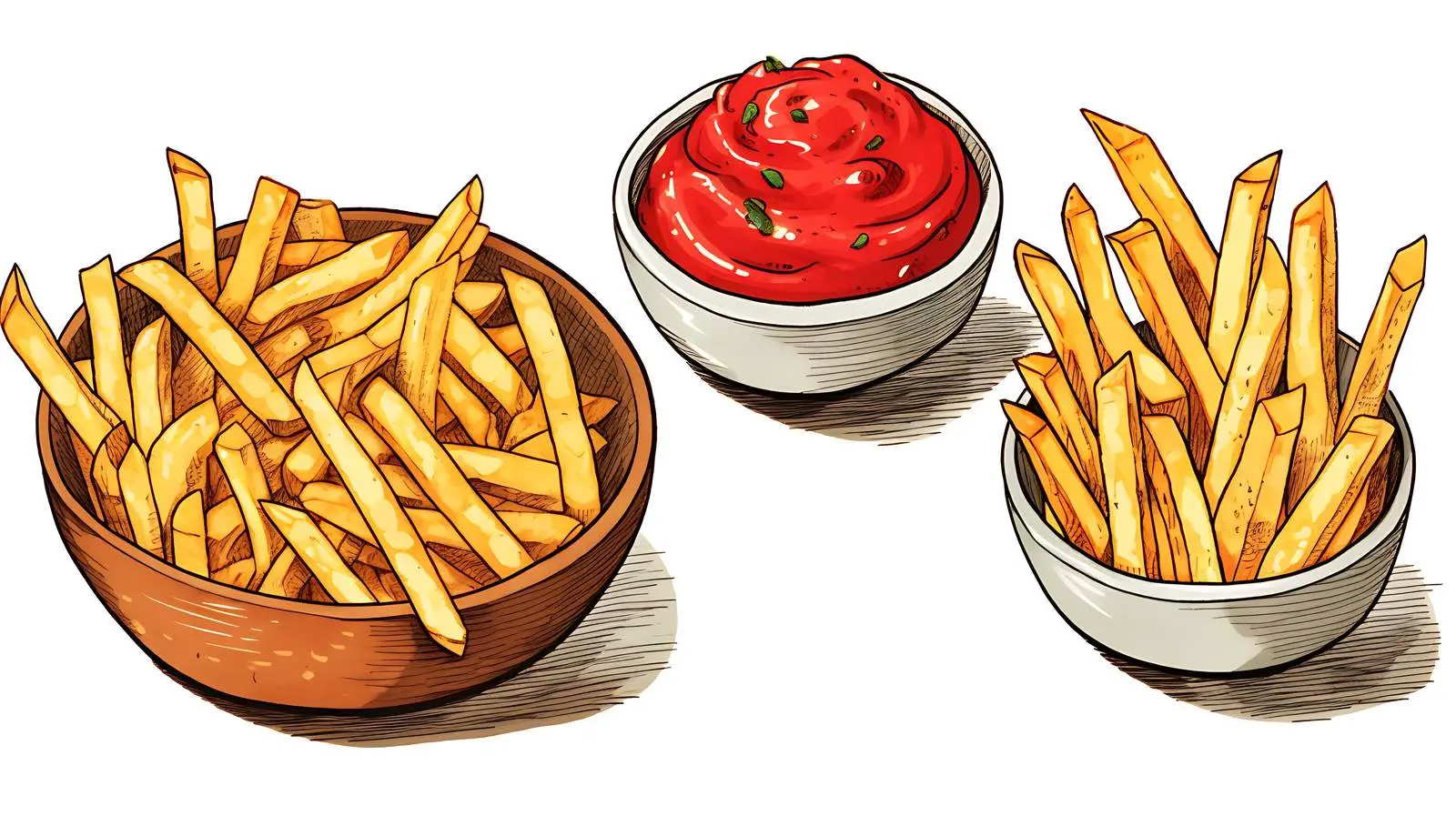 Delicious Condiments for French Fries — free download from Dotvec