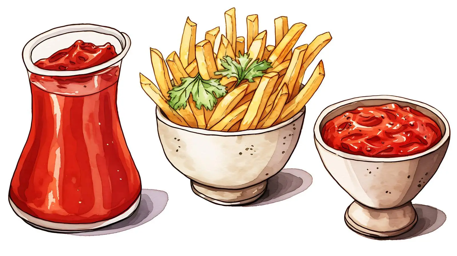 Savory Condiments with French Fries Image — free download from Dotvec
