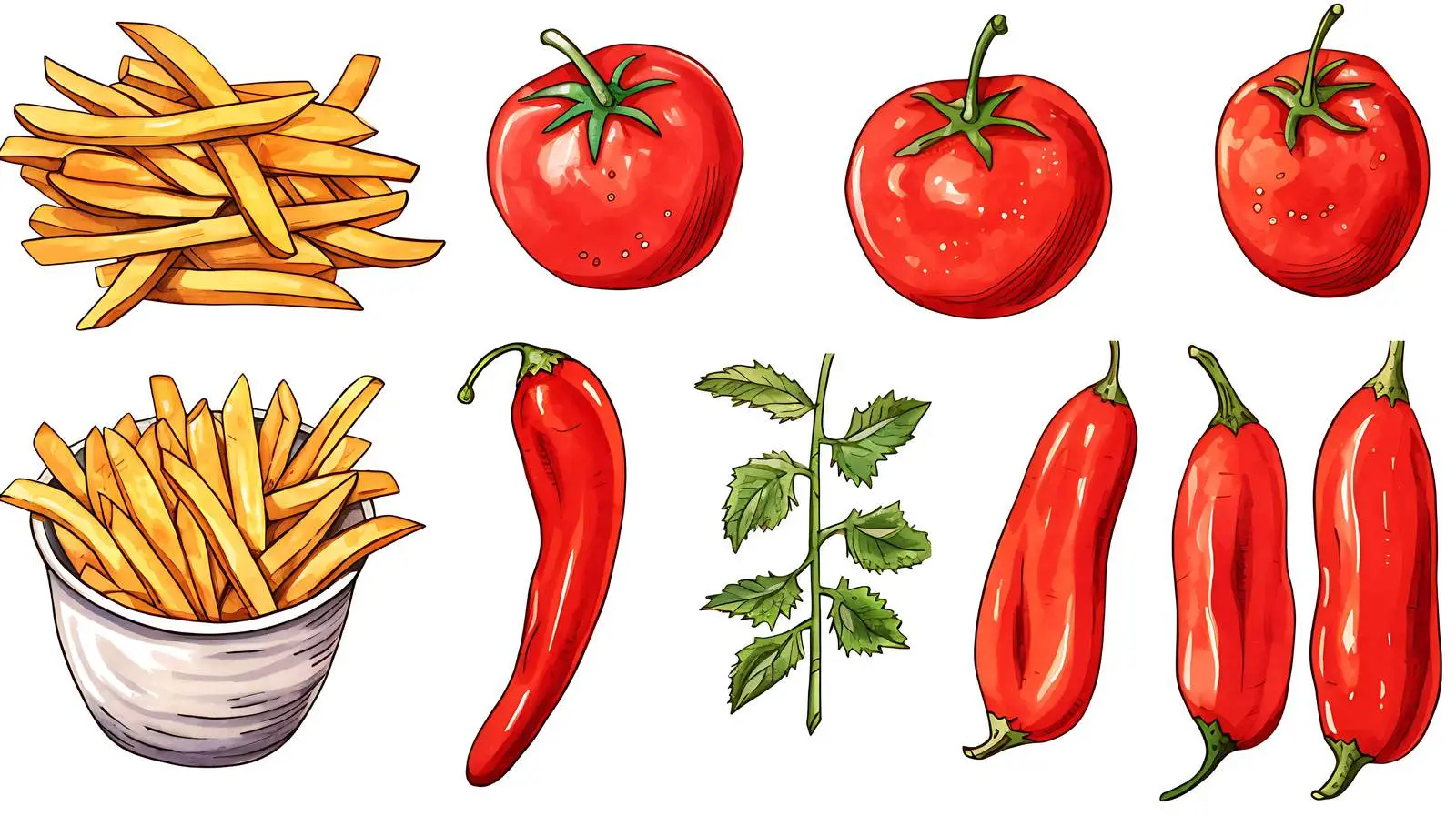 Saucy French Fries Assortment — free download from Dotvec