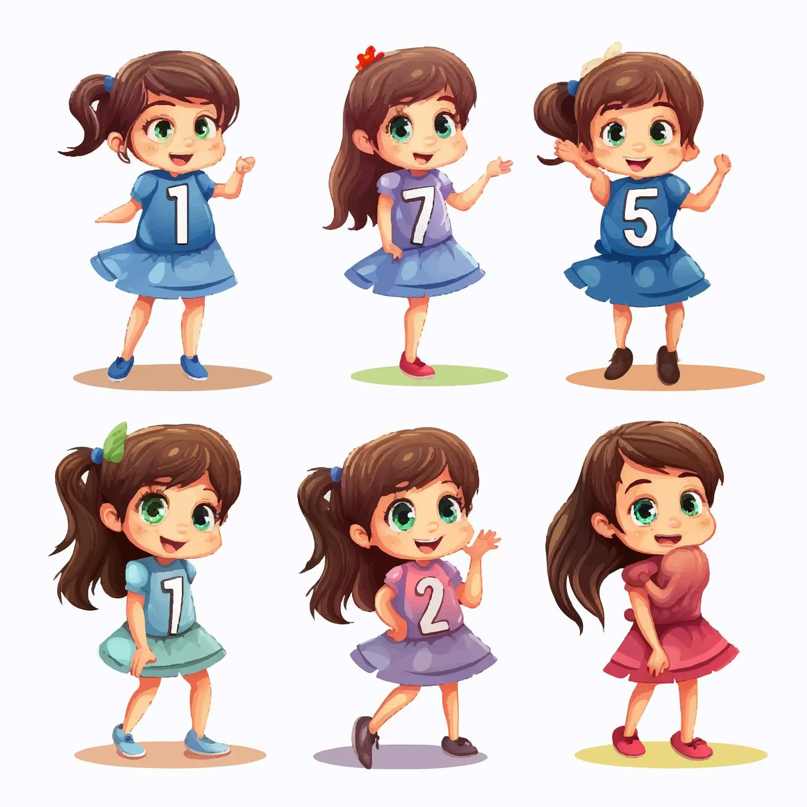 Girl Illustration Banner with Numbers One to Ten — free download from Dotvec