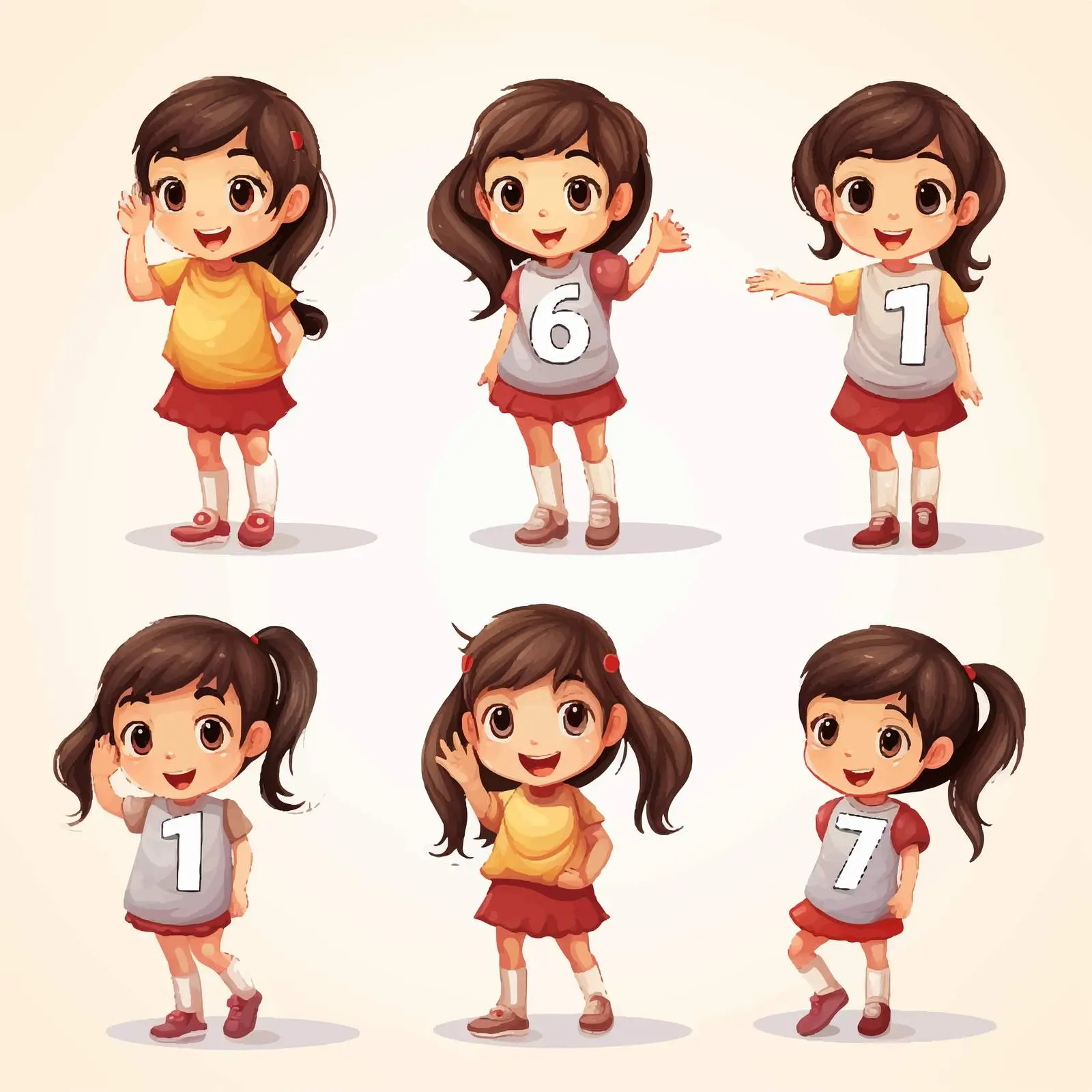 Girl Number Illustration Banner for Learning — free download from Dotvec