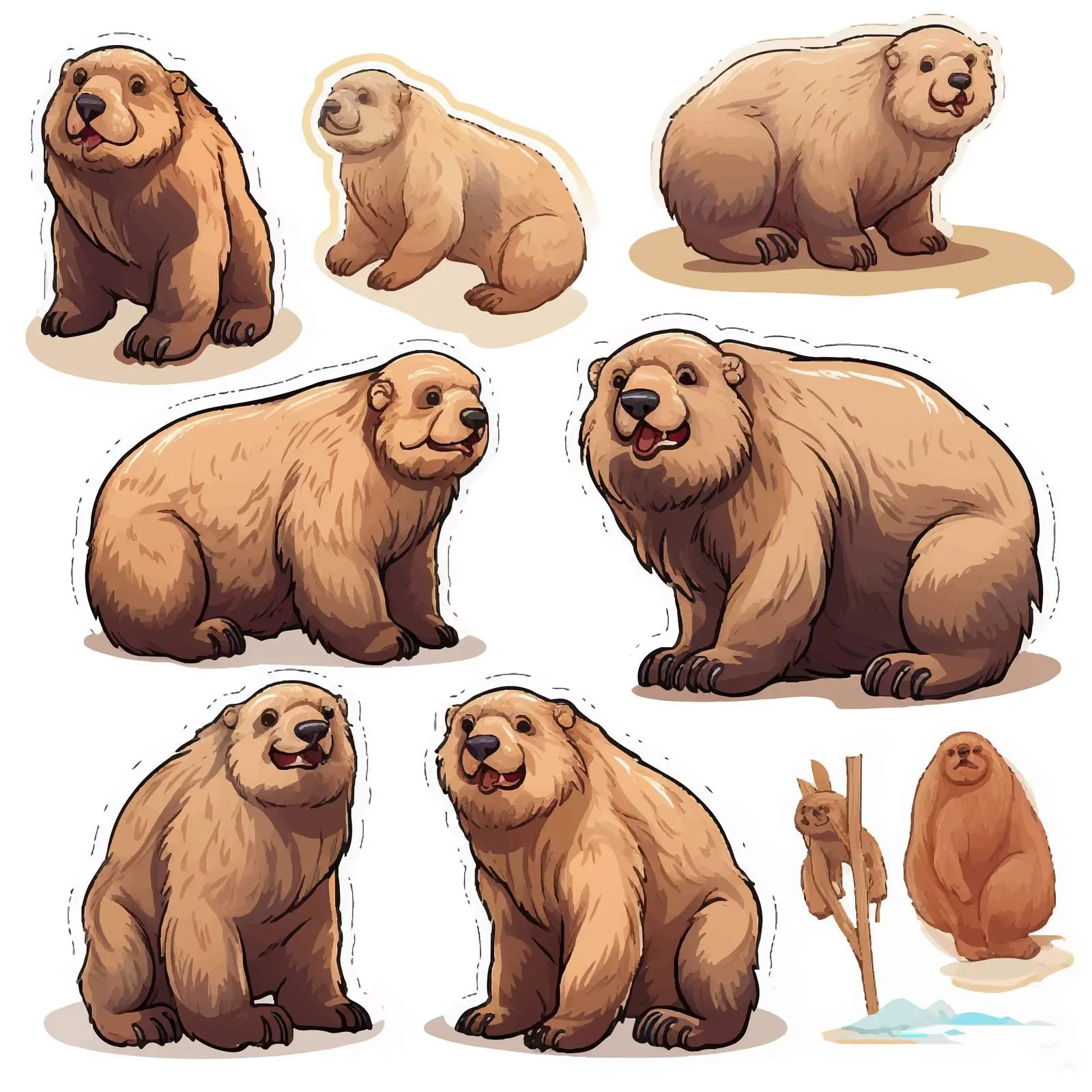 Ground Sloth Sticker Illustration Vector Art — free download from Dotvec