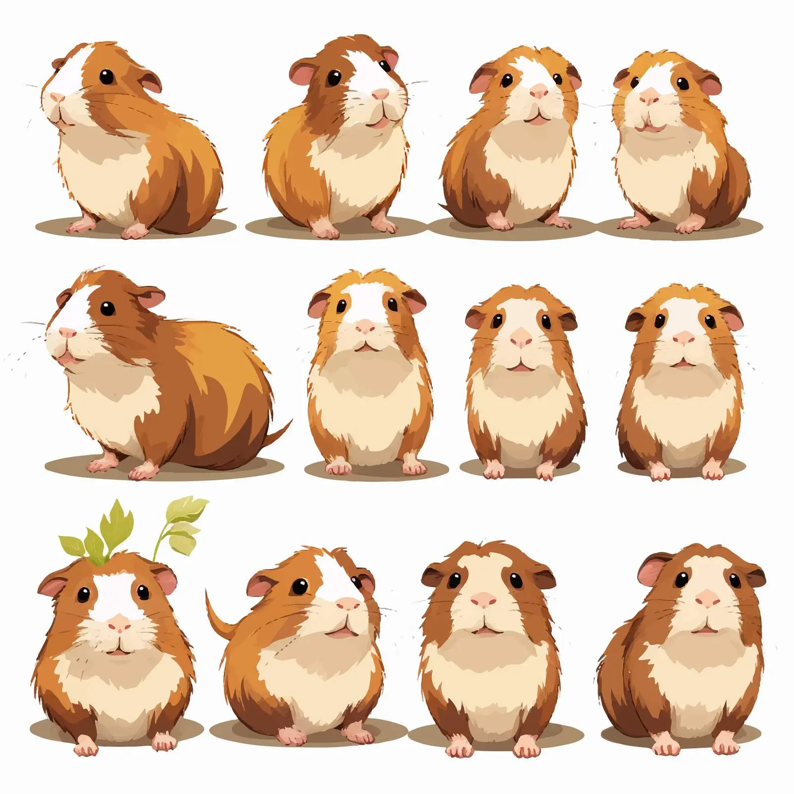 Guinea Pig Cartoon Character Head Expressions – free guinea pig image from Dotvec