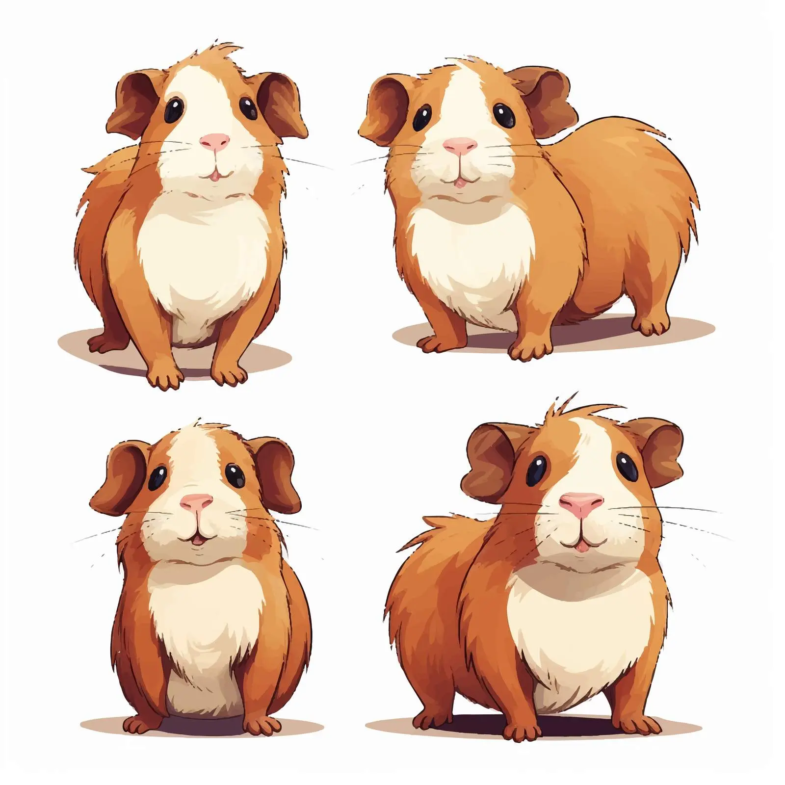 Guinea Pig Cartoon Character Expressions Vector Set – free 3d design image from Dotvec