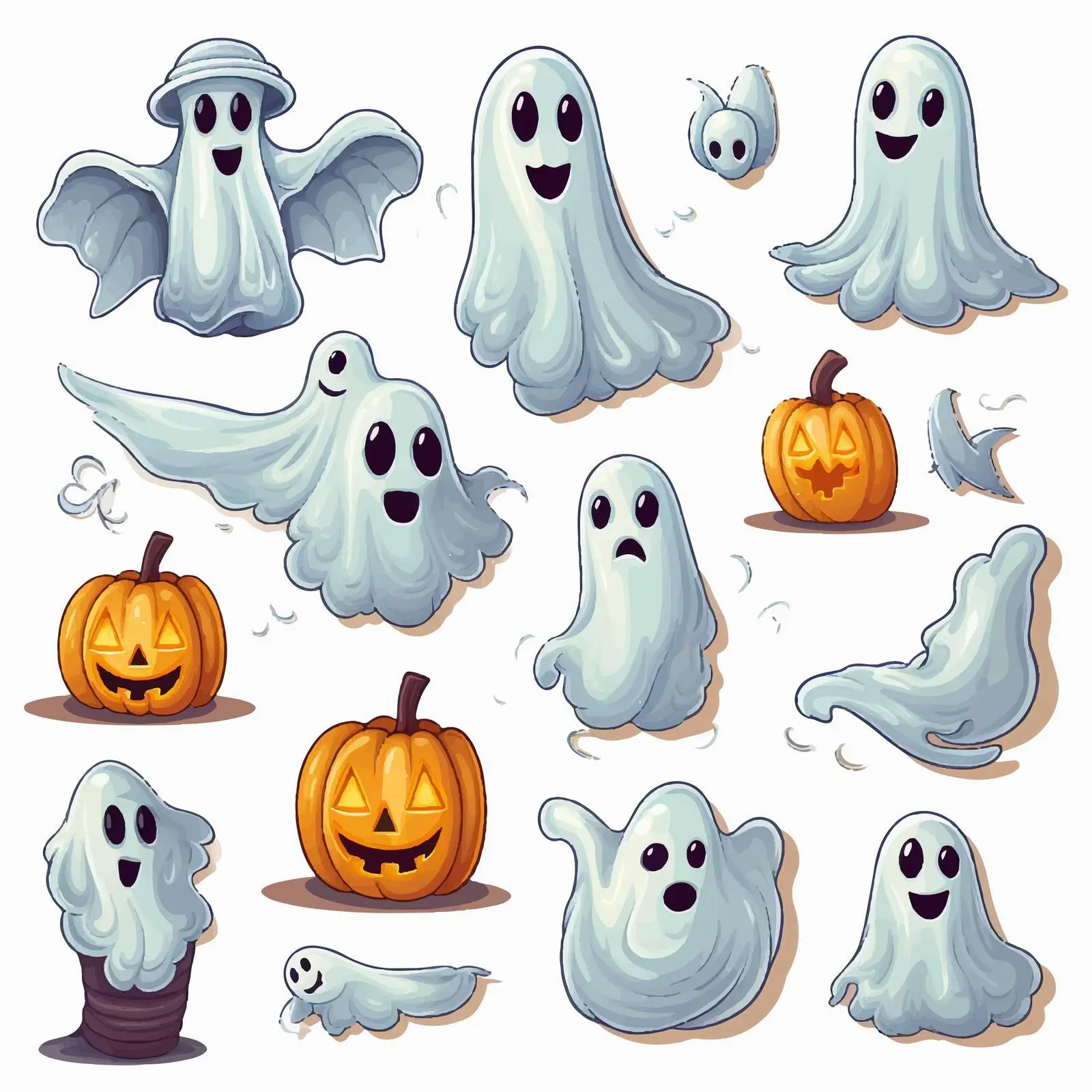 Halloween Ghost Vector Illustrations for Creative Projects — free download from Dotvec