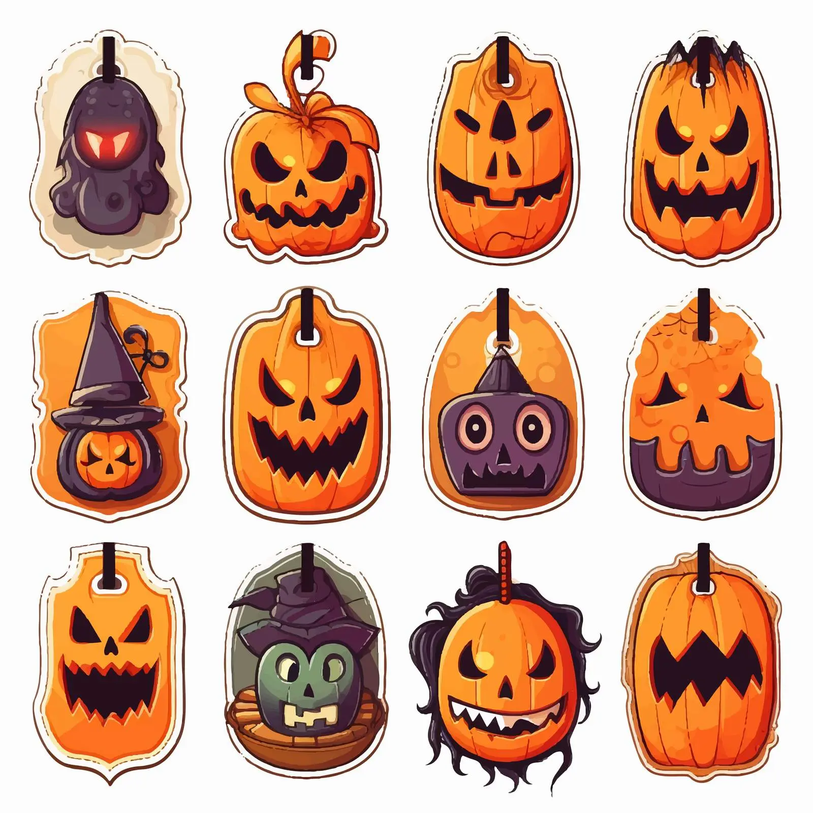 Halloween Tags for Holiday Goods on White Background – free ghost image from Dotvec
