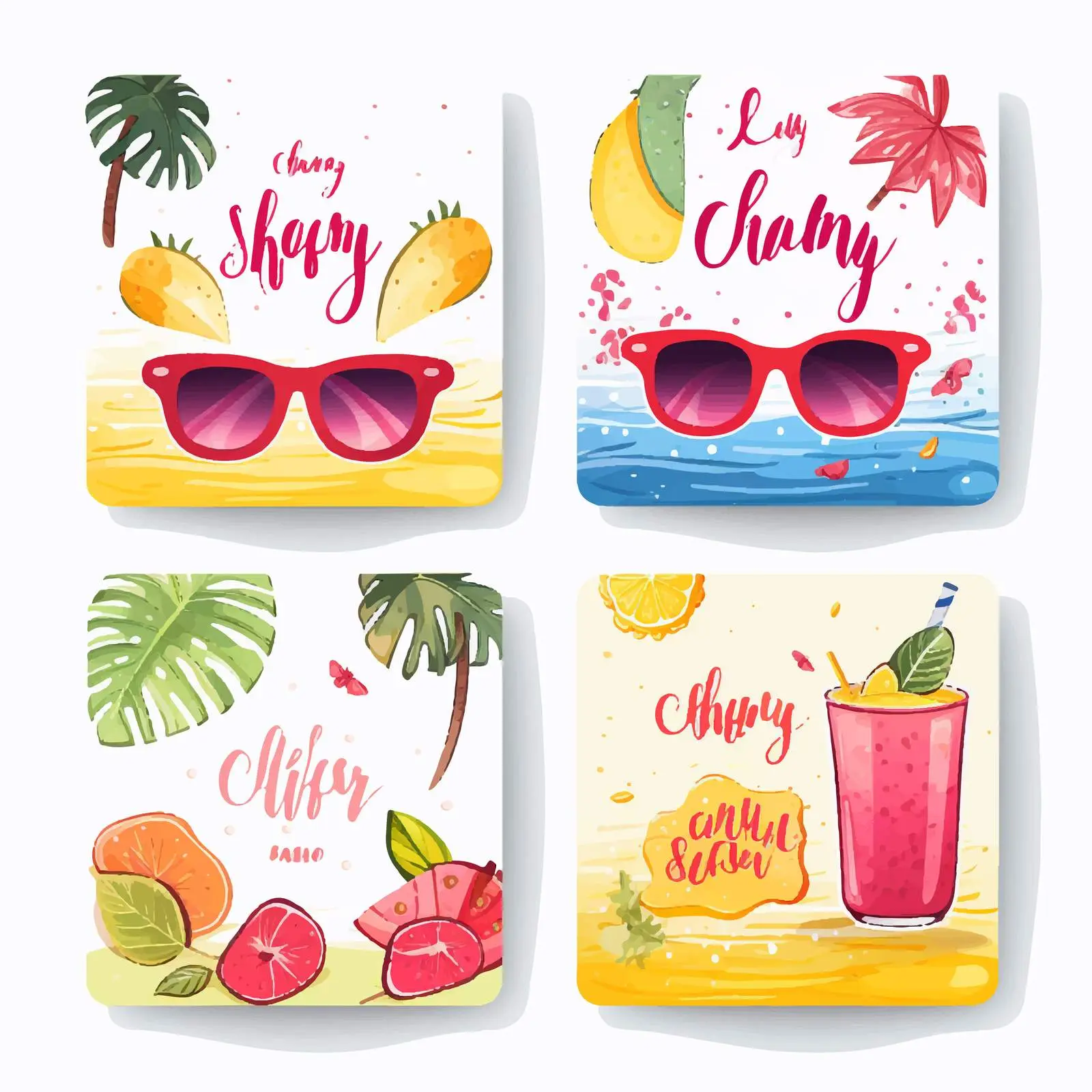 Hand-Drawn Cards with Enjoy Lettering – free vintage cards image from Dotvec