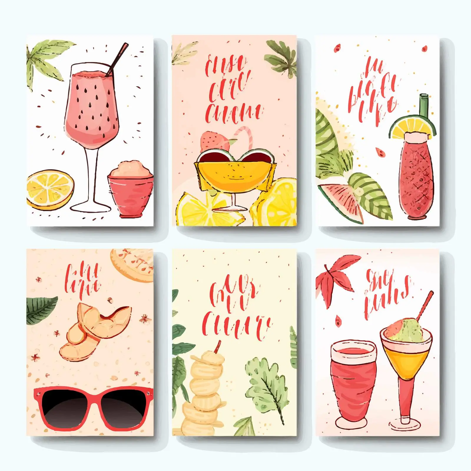 Hand Drawn Cards with Enjoy Lettering — free download from Dotvec