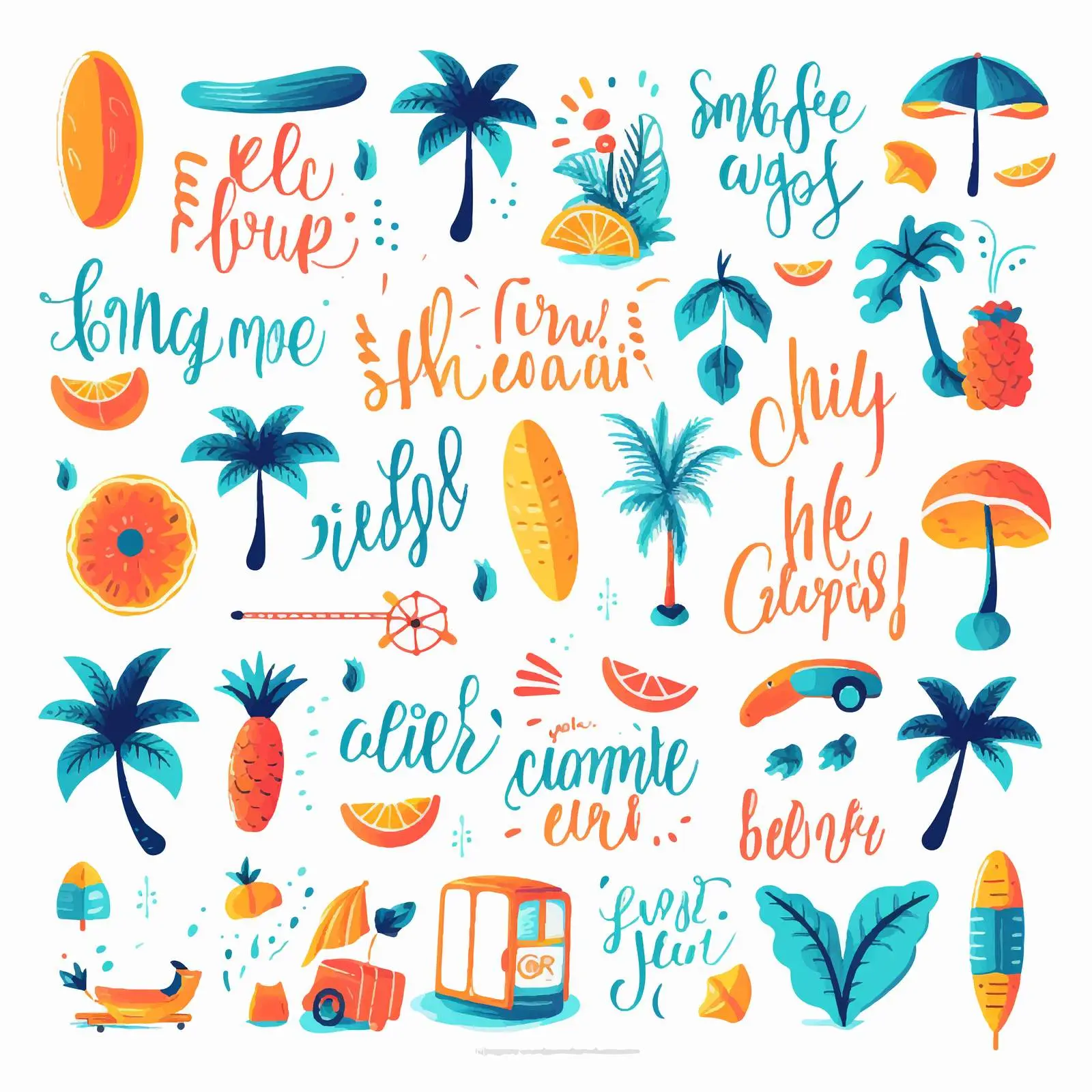 Hand-Drawn Lettering Set with Enjoy and Hello — free download from Dotvec