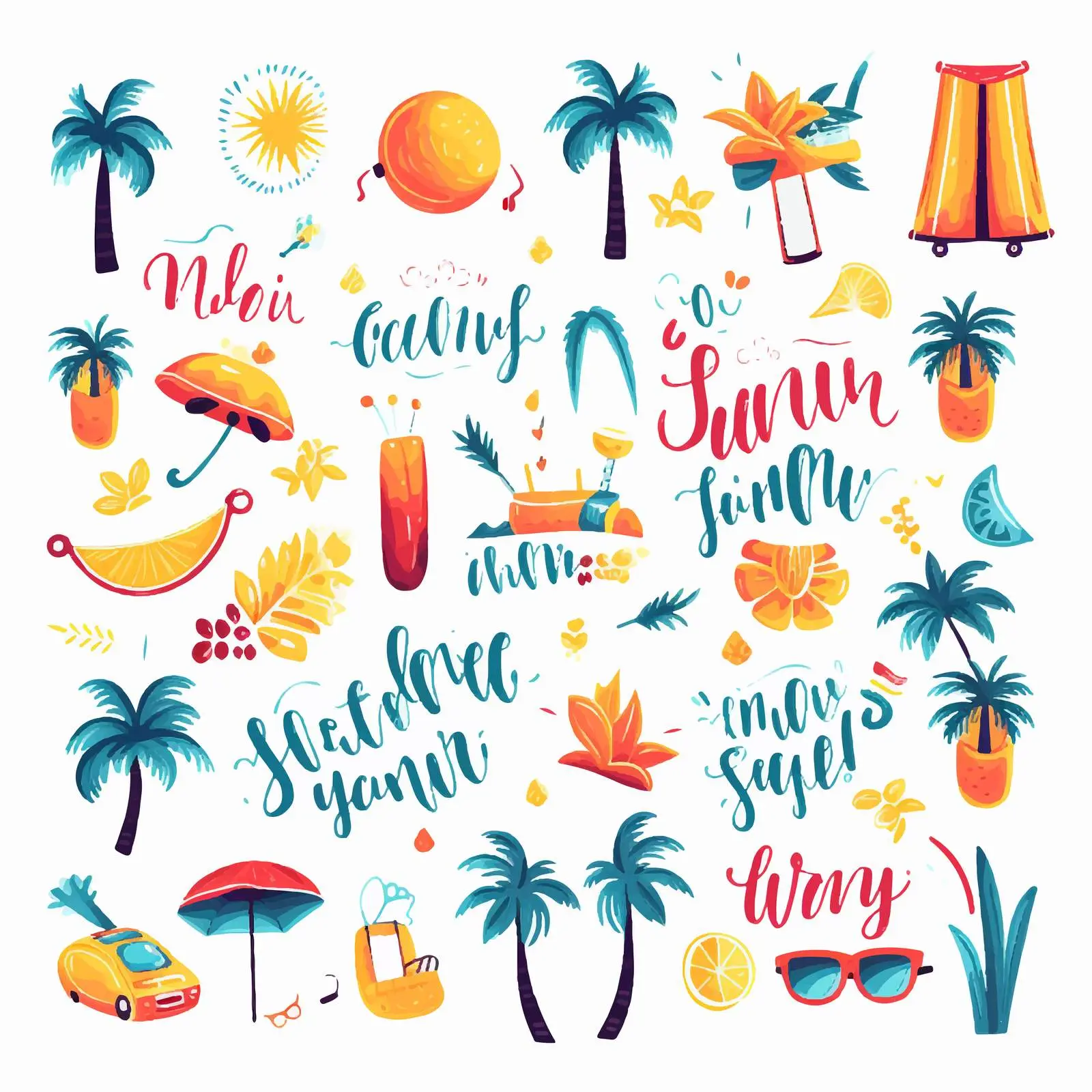 Hand Drawn Lettering Set with Enjoy and Hello — free download from Dotvec