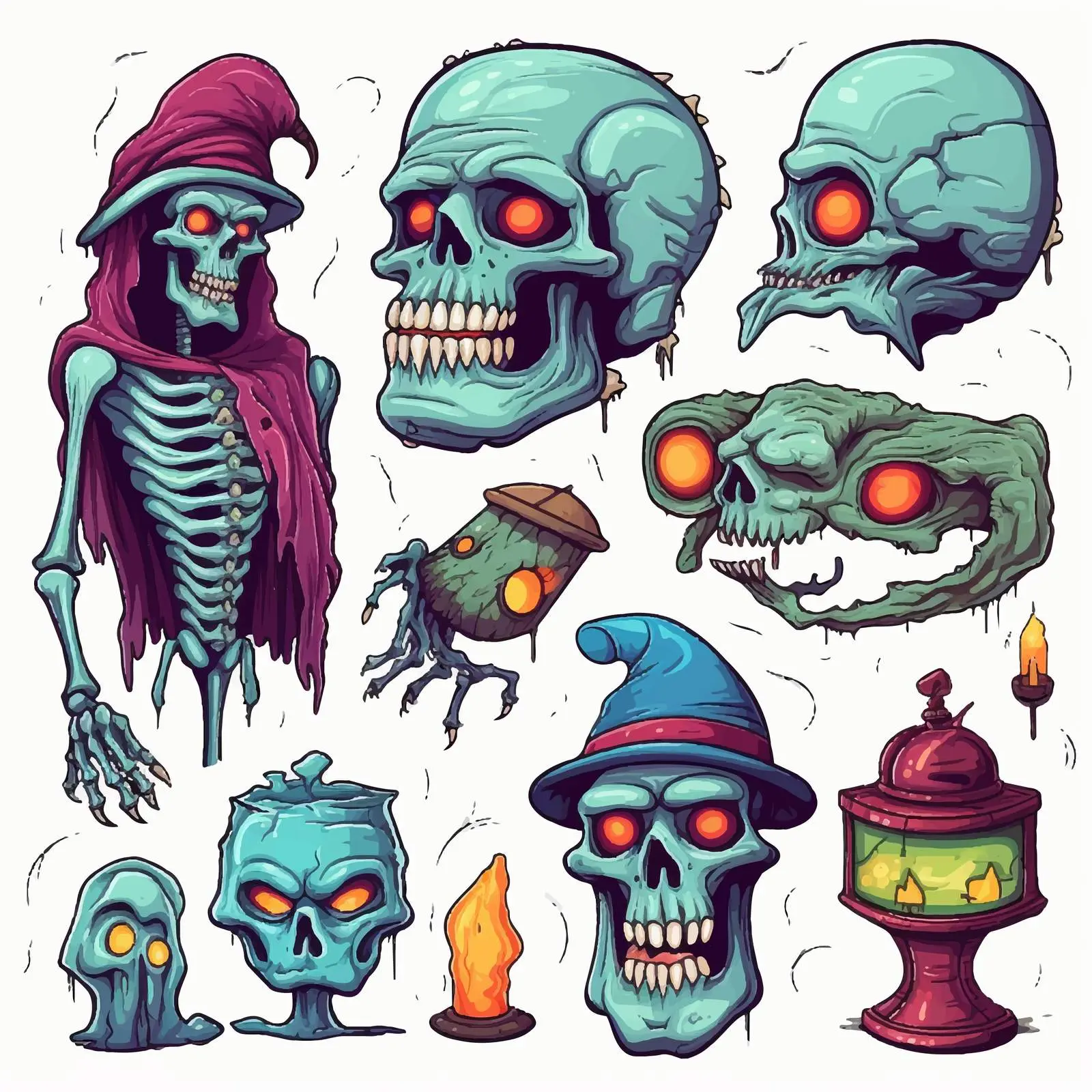 Halloween Horror Objects and Characters Vector Art – free vampire image from Dotvec