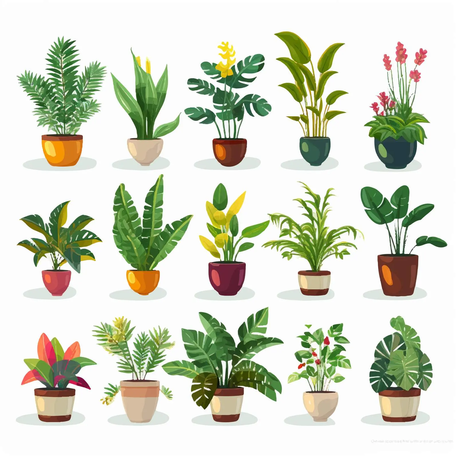 Indoor House Plants in Pots and Vases — free download from Dotvec