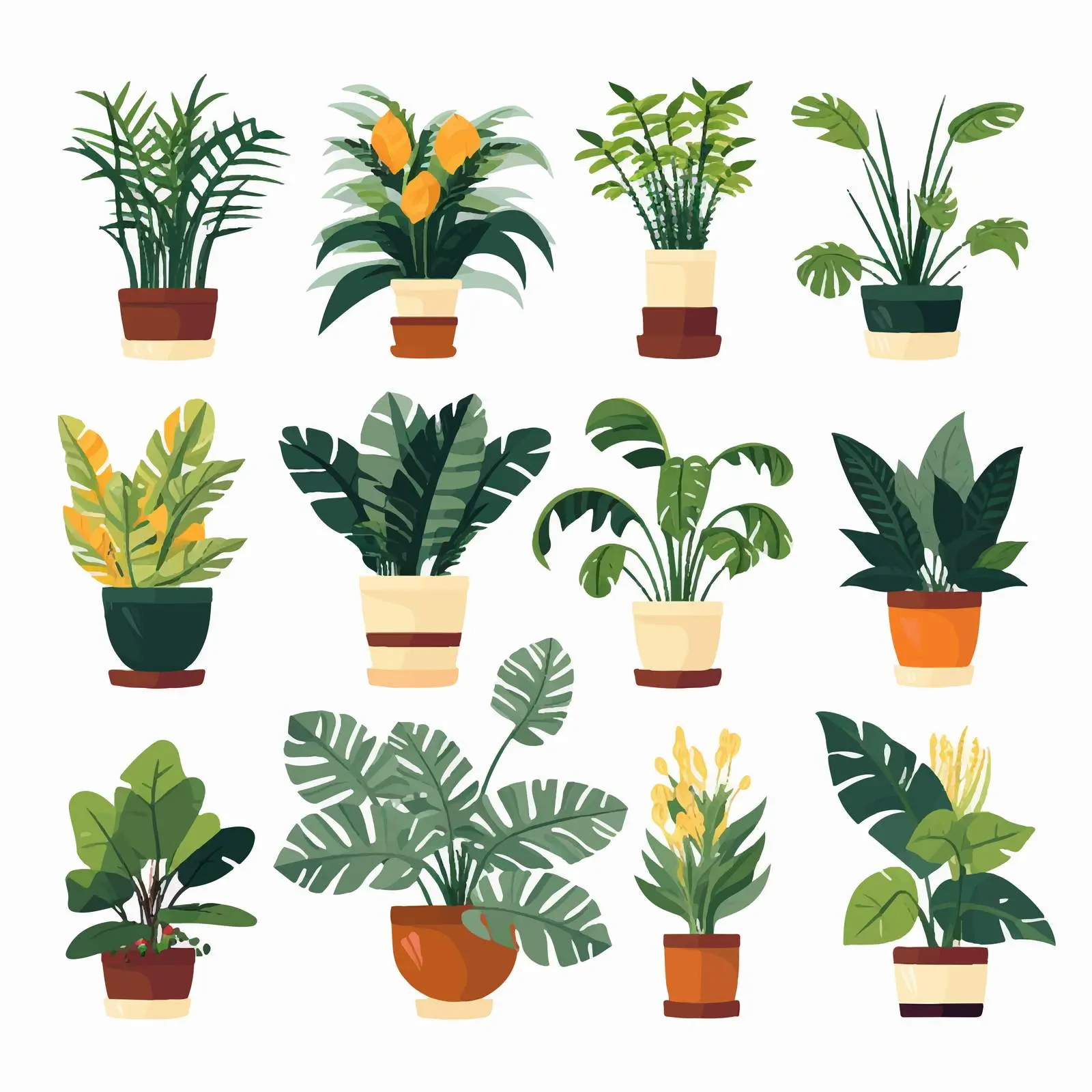 Indoor House Plants and Flower Vases Set – free flower vases image from Dotvec