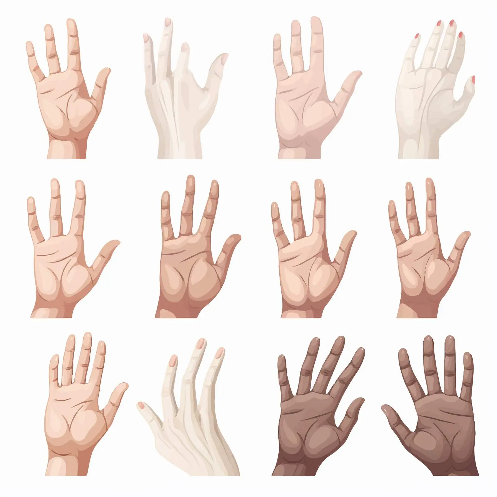 Human Hands in Various Positions and Gestures — free download from Dotvec