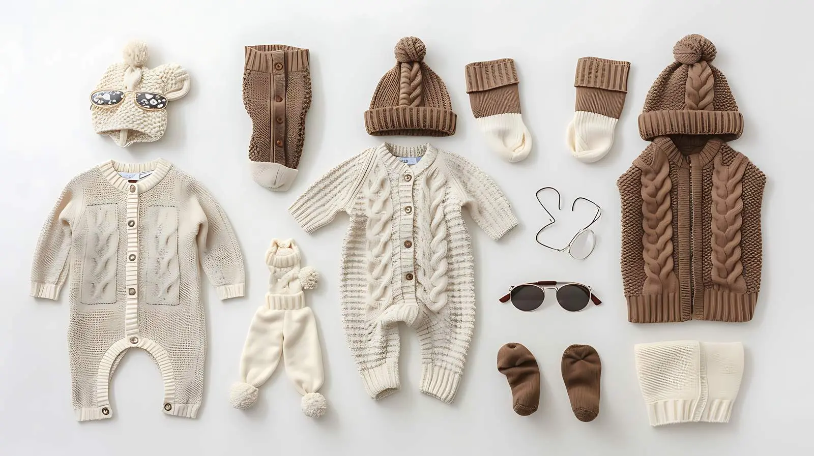 Knitted Baby Romper Set with Hat and Sweater – free knitwear image from Dotvec