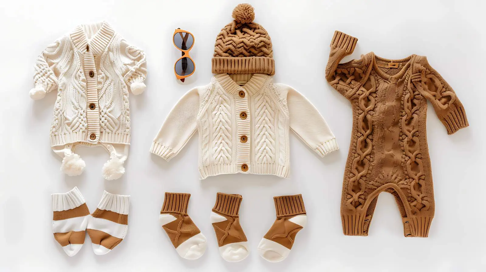 Knitted Baby Romper Set with Sweater and Hat – free knitwear image from Dotvec