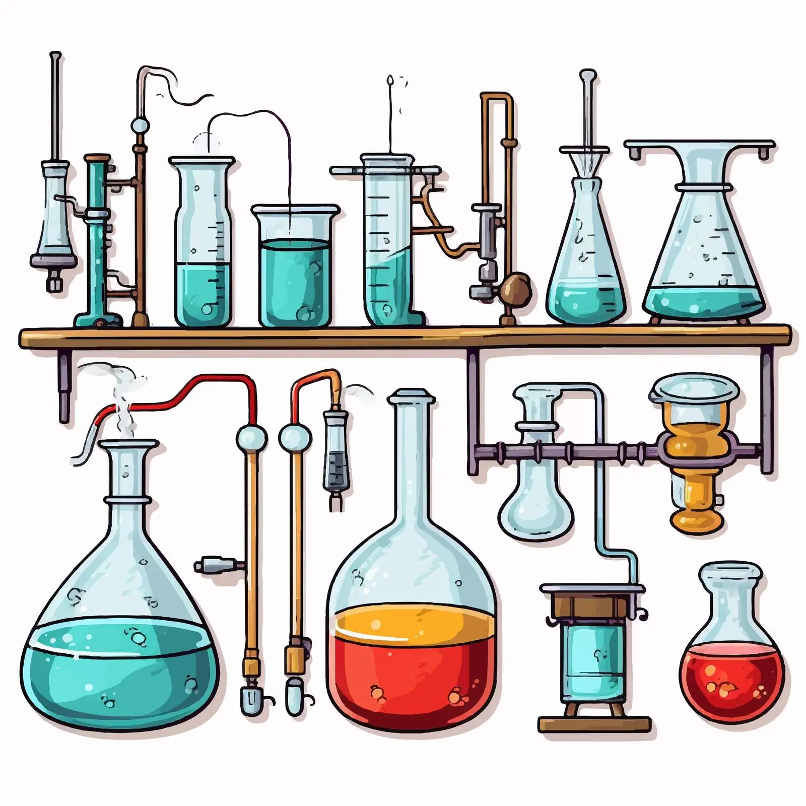 Cartoon Illustration of Laboratory Tools – free testing image from Dotvec