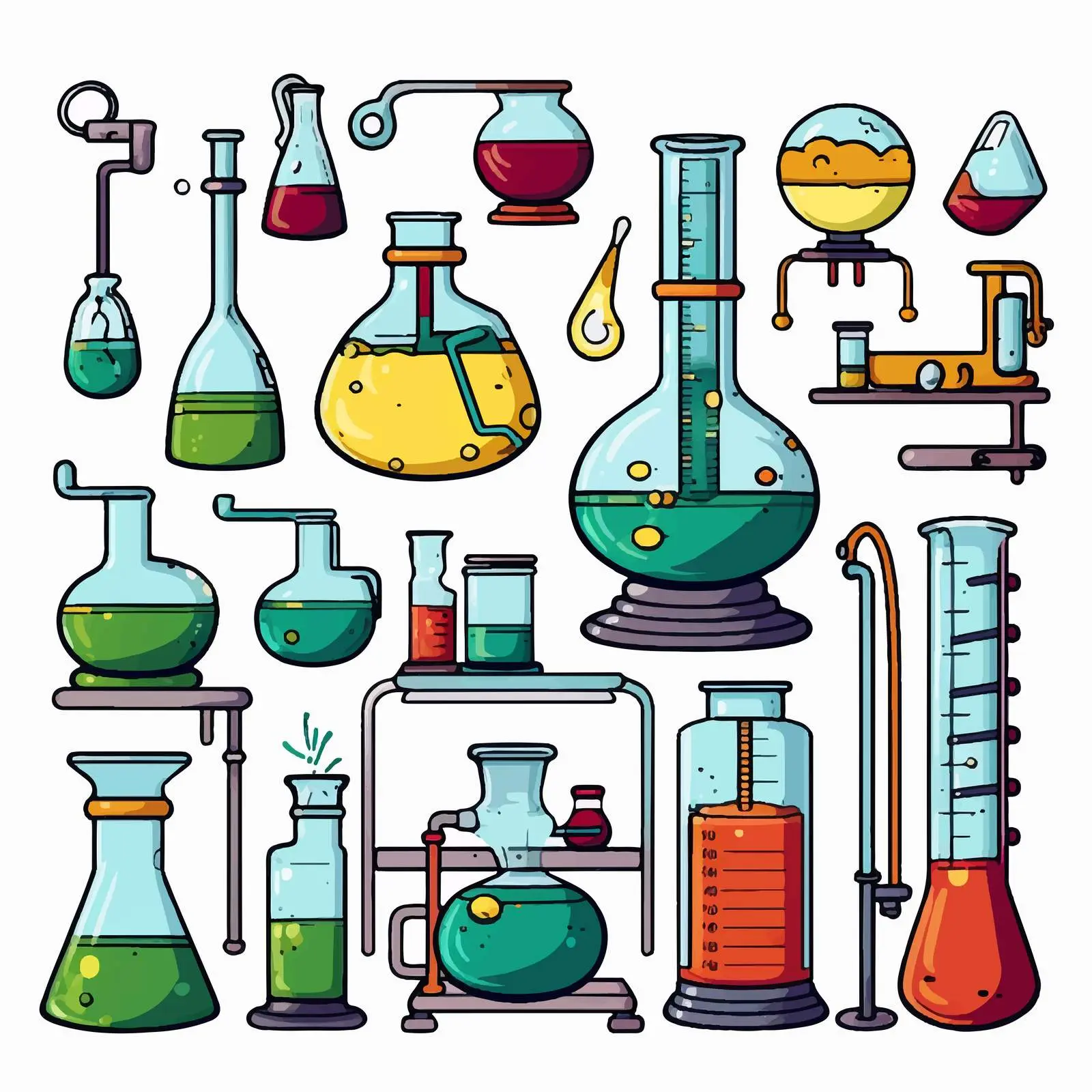 Colorful Cartoon Lab Tools Set Illustration – free beak image from Dotvec