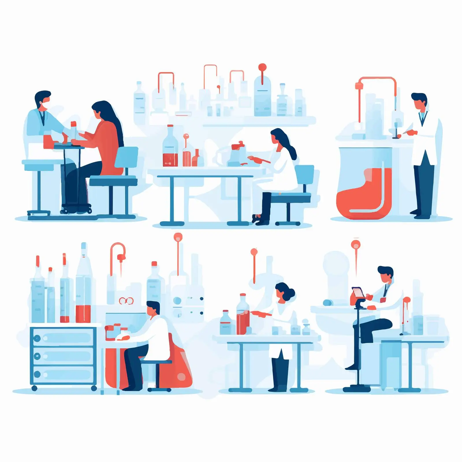 Doctors Conducting Blood Analysis in Lab Setting — free download from Dotvec