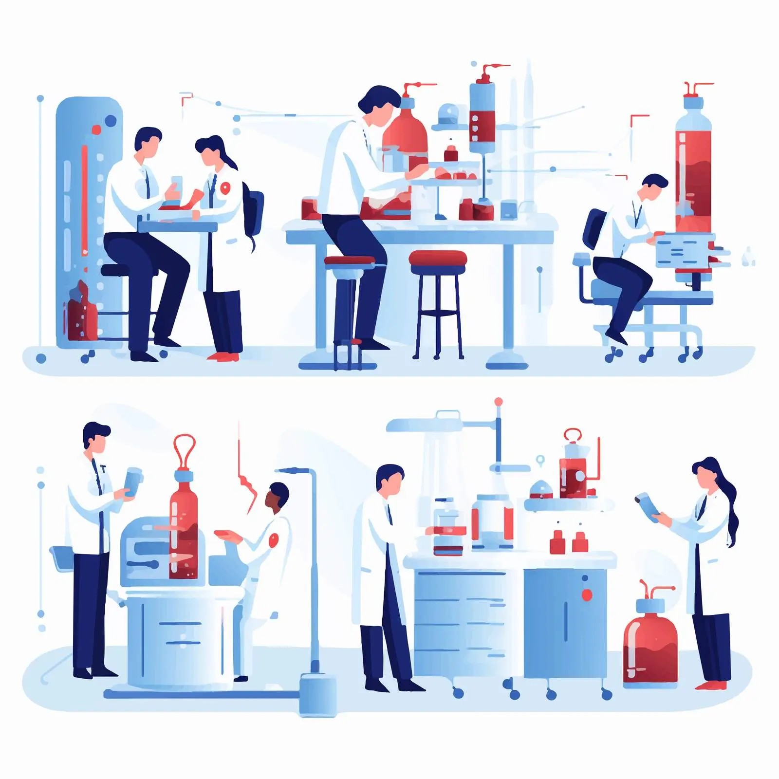 Doctors Conducting Blood Analysis in Lab Setting – free hospital setting image from Dotvec