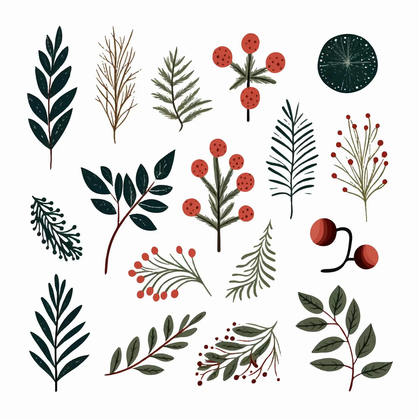 Merry Christmas Logos with Garland and Branches — free download from Dotvec