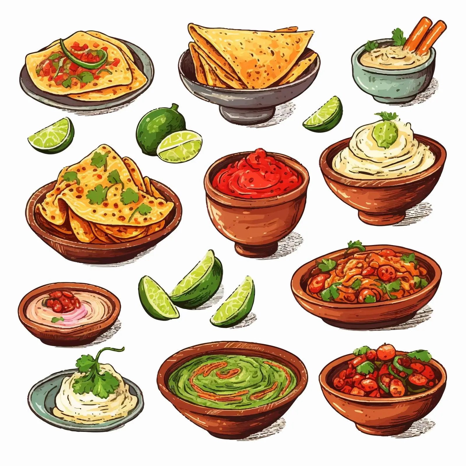 Mexican Traditional Food Dishes Collection – free seasoning image from Dotvec