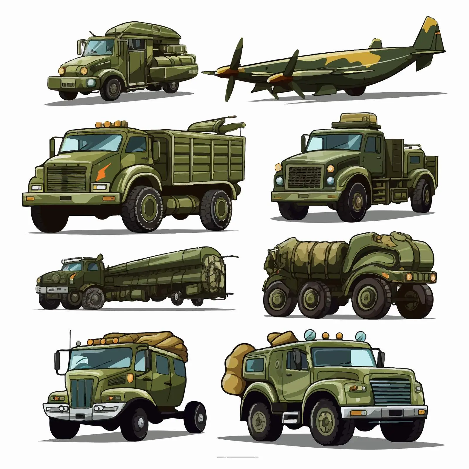 Military Transportation Vector Illustration Set – free transportation design image from Dotvec