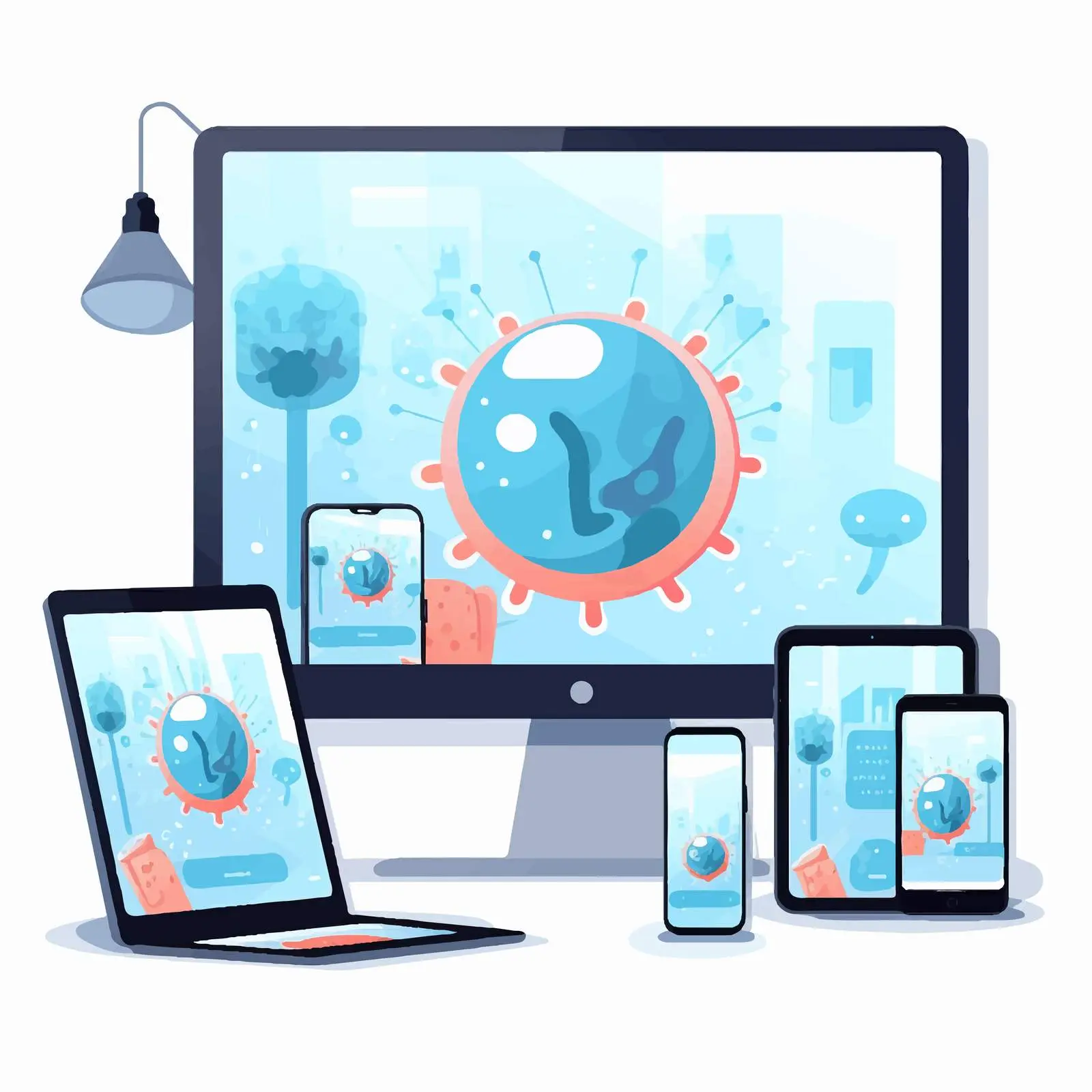 Mobile Devices Displaying COVID-19 Information — free download from Dotvec